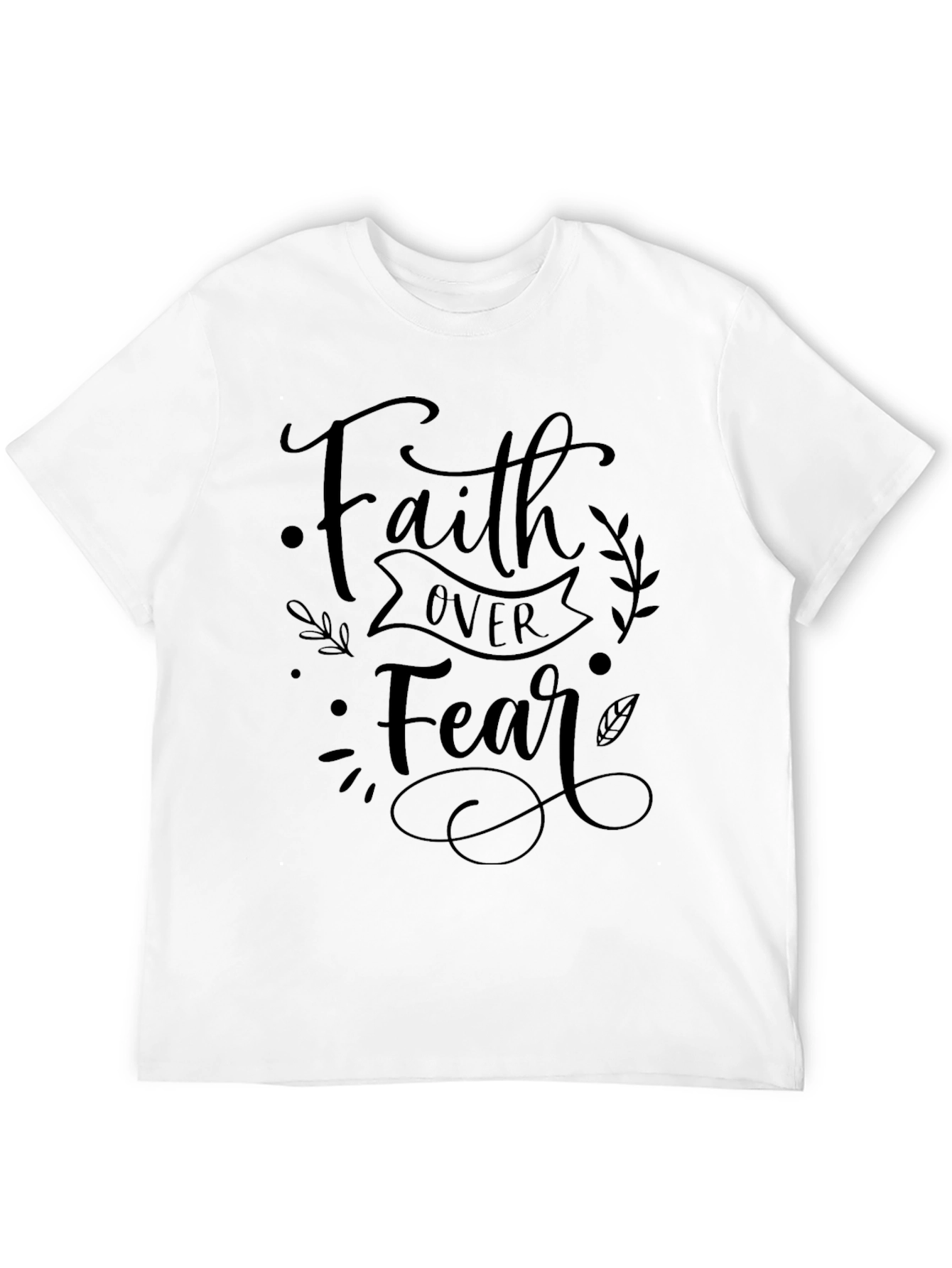Faith Over Fear Graphic Print Black T-Shirt