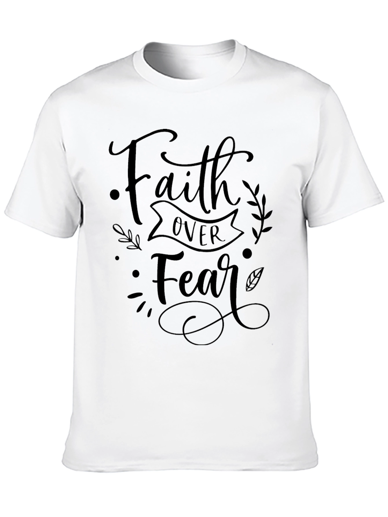 Faith Over Fear Graphic Print Black T-Shirt