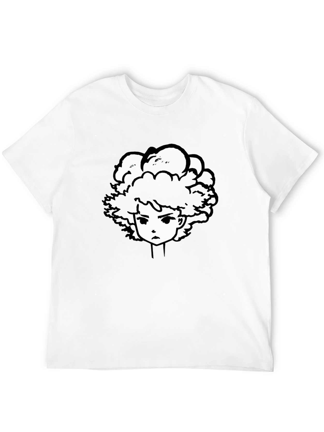 Anime Graphic Tee - Black Cotton Blend T-Shirt