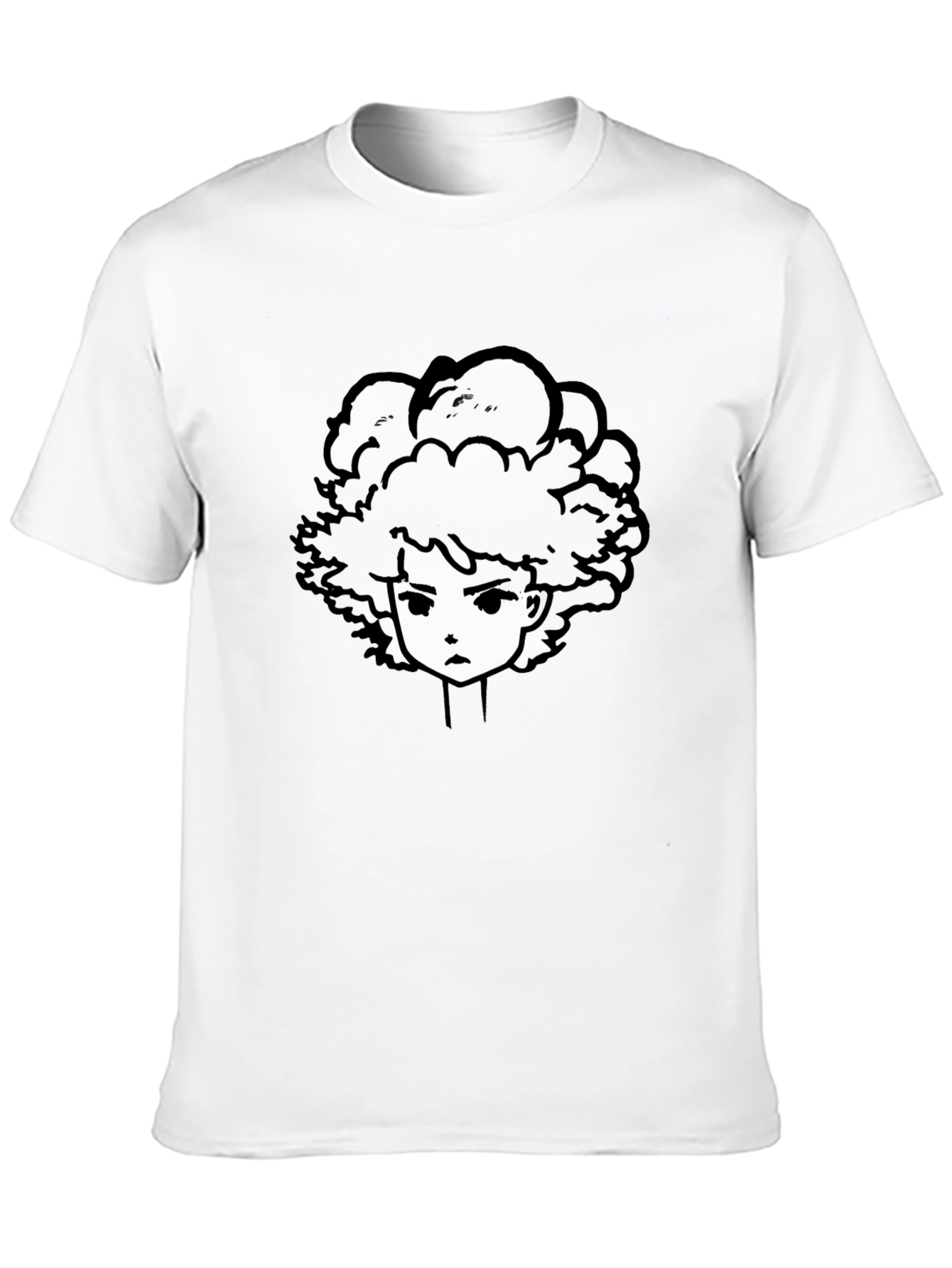 Anime Graphic Tee - Black Cotton Blend T-Shirt