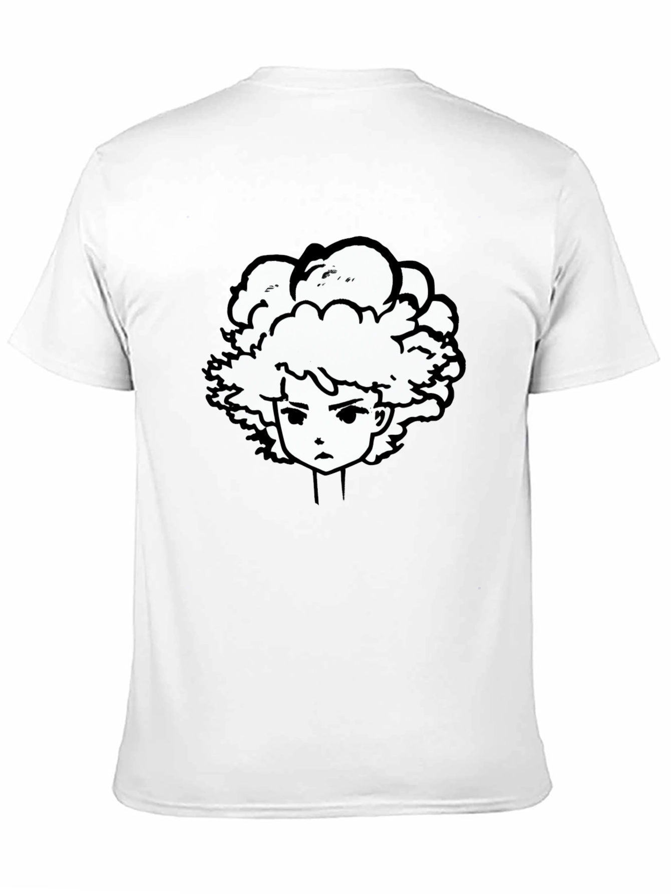 Anime Graphic Tee - Black Cotton Blend T-Shirt