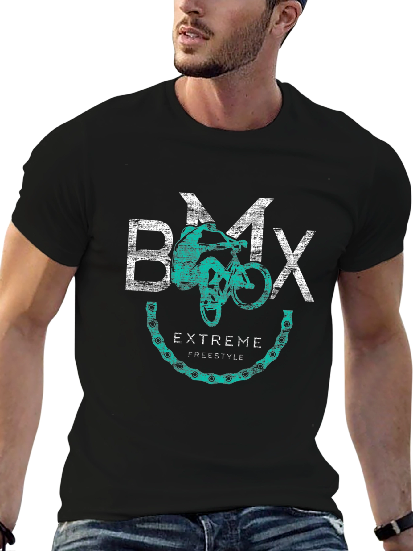 BMX Extreme Freestyle Black Graphic Tee
