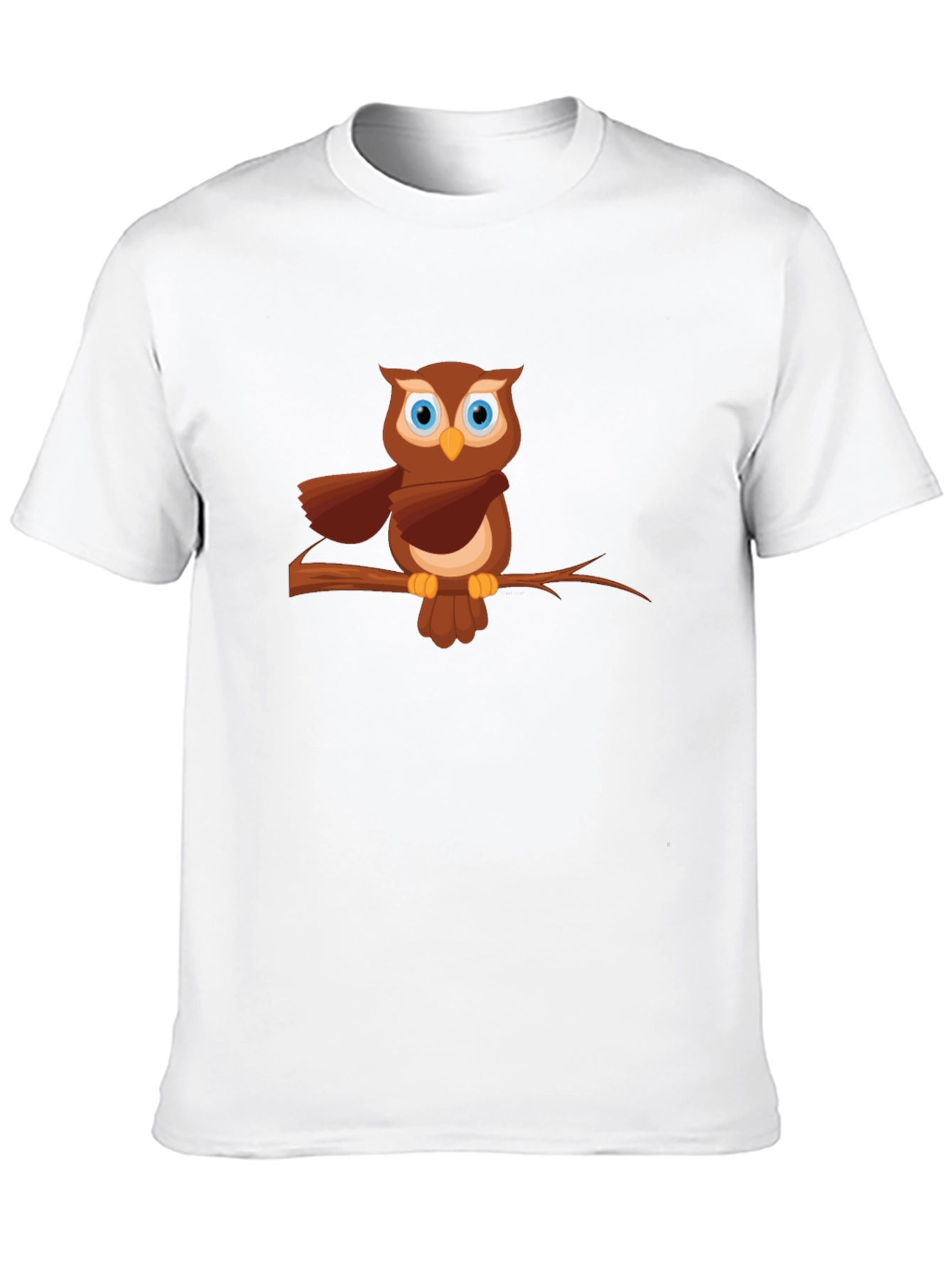 Owl on Branch Graphic Tee - Mens Black T-Shirt