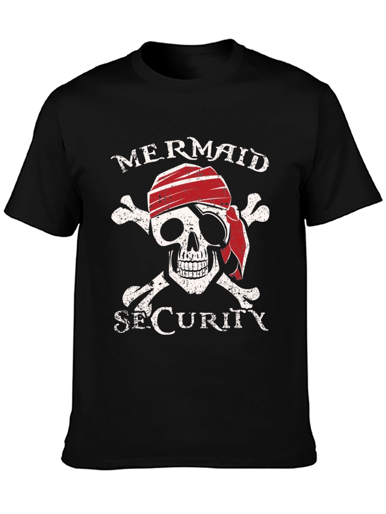 Mermaid Security Pirate Skull Graphic T-Shirt