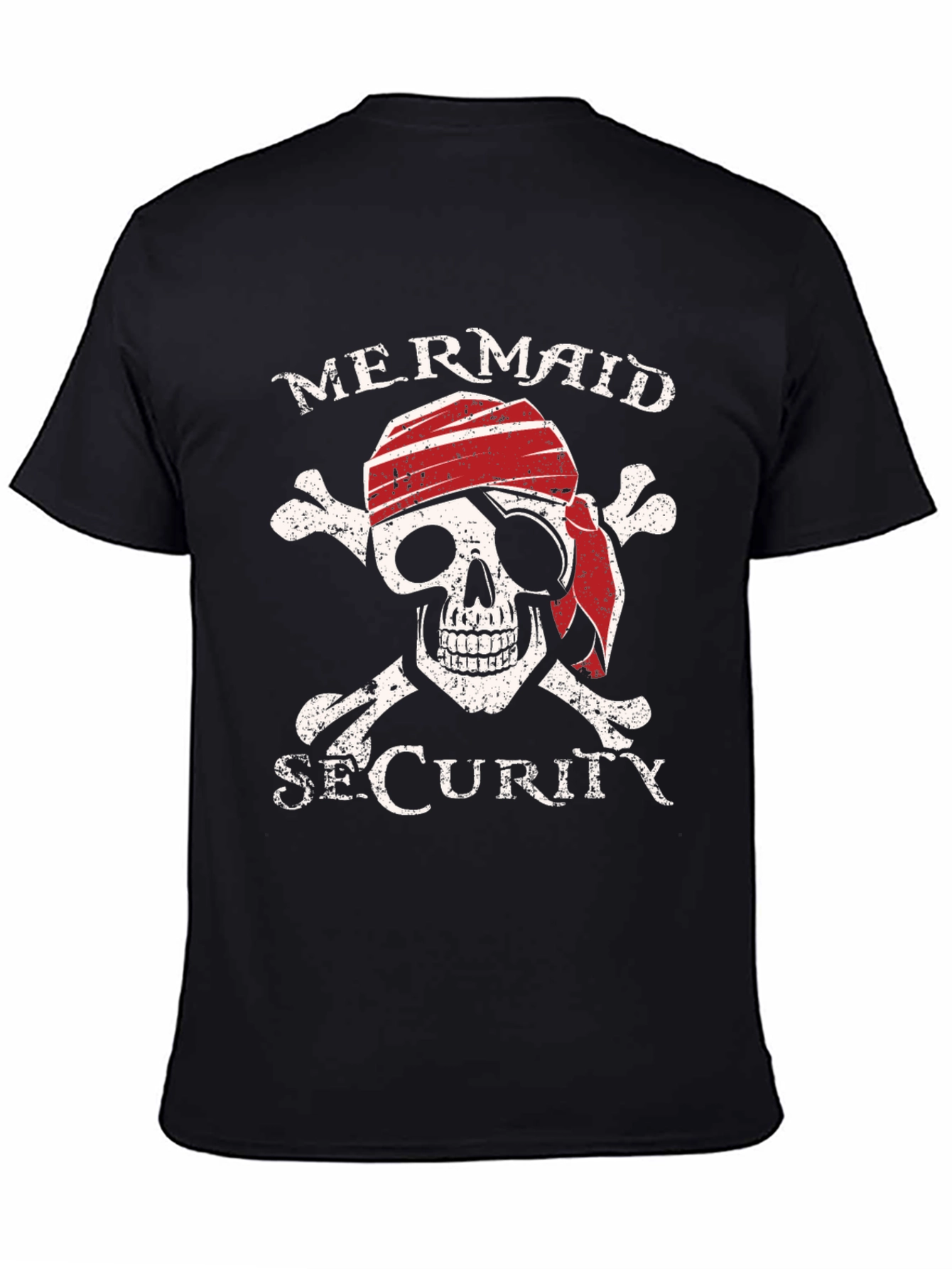 Mermaid Security Pirate Skull Graphic T-Shirt