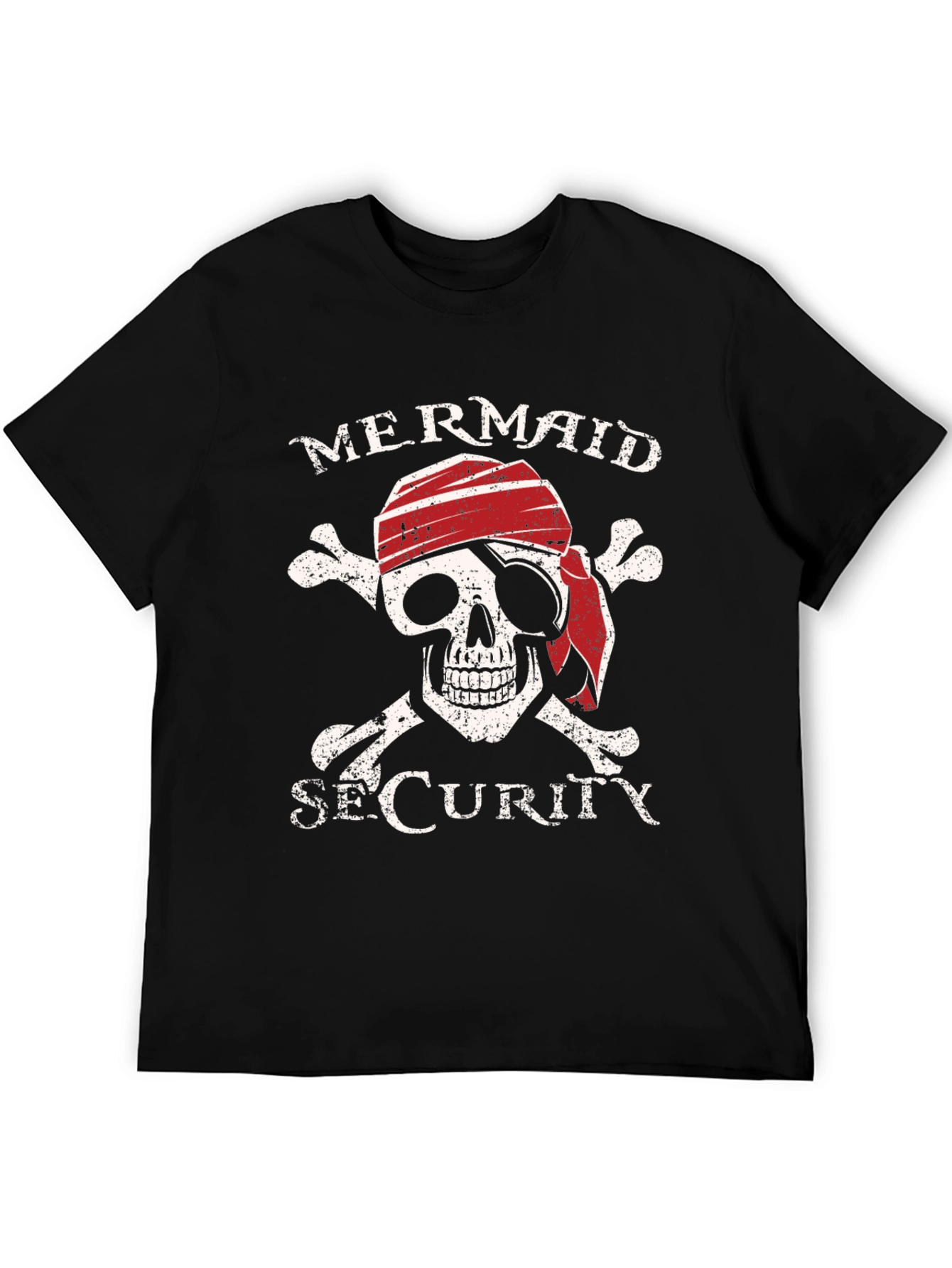 Mermaid Security Pirate Skull Graphic T-Shirt