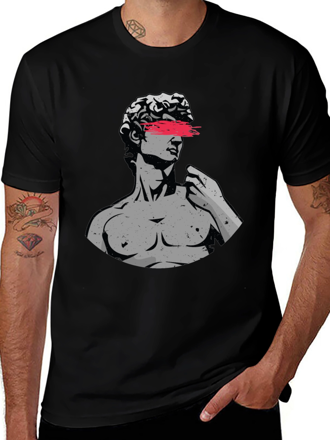 Mens Graphic Tee - Statue Art Design