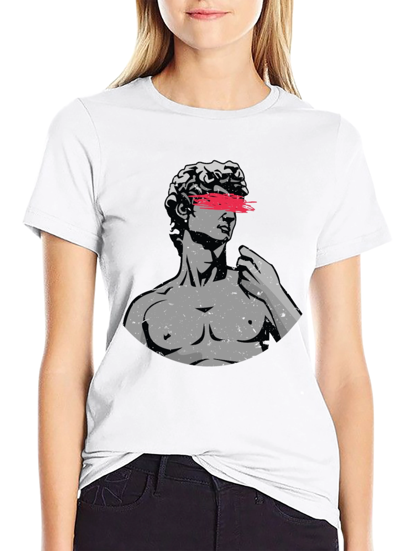Mens Graphic Tee - Statue Art Design