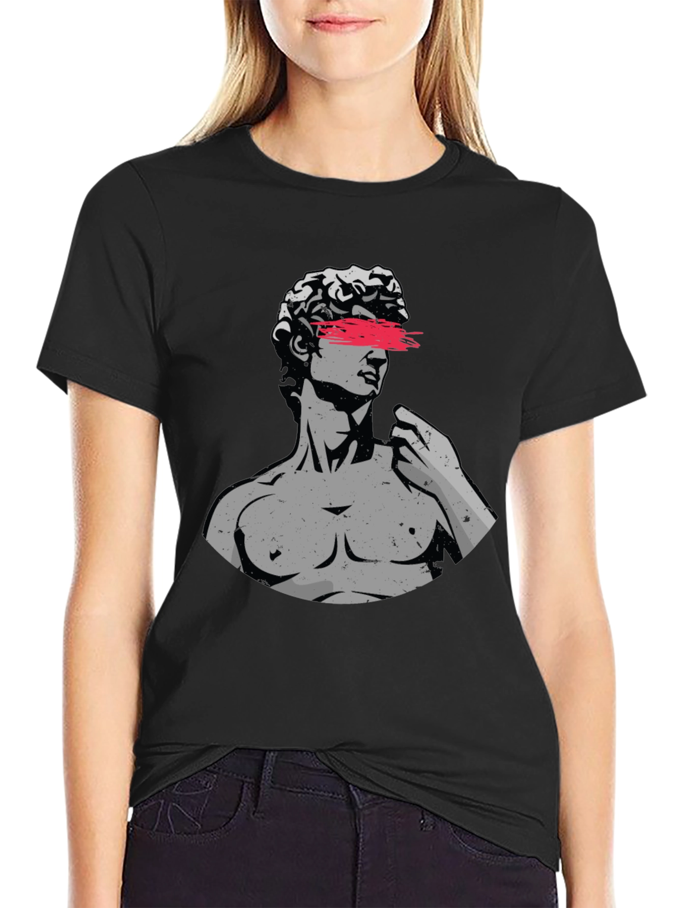 Mens Graphic Tee - Statue Art Design