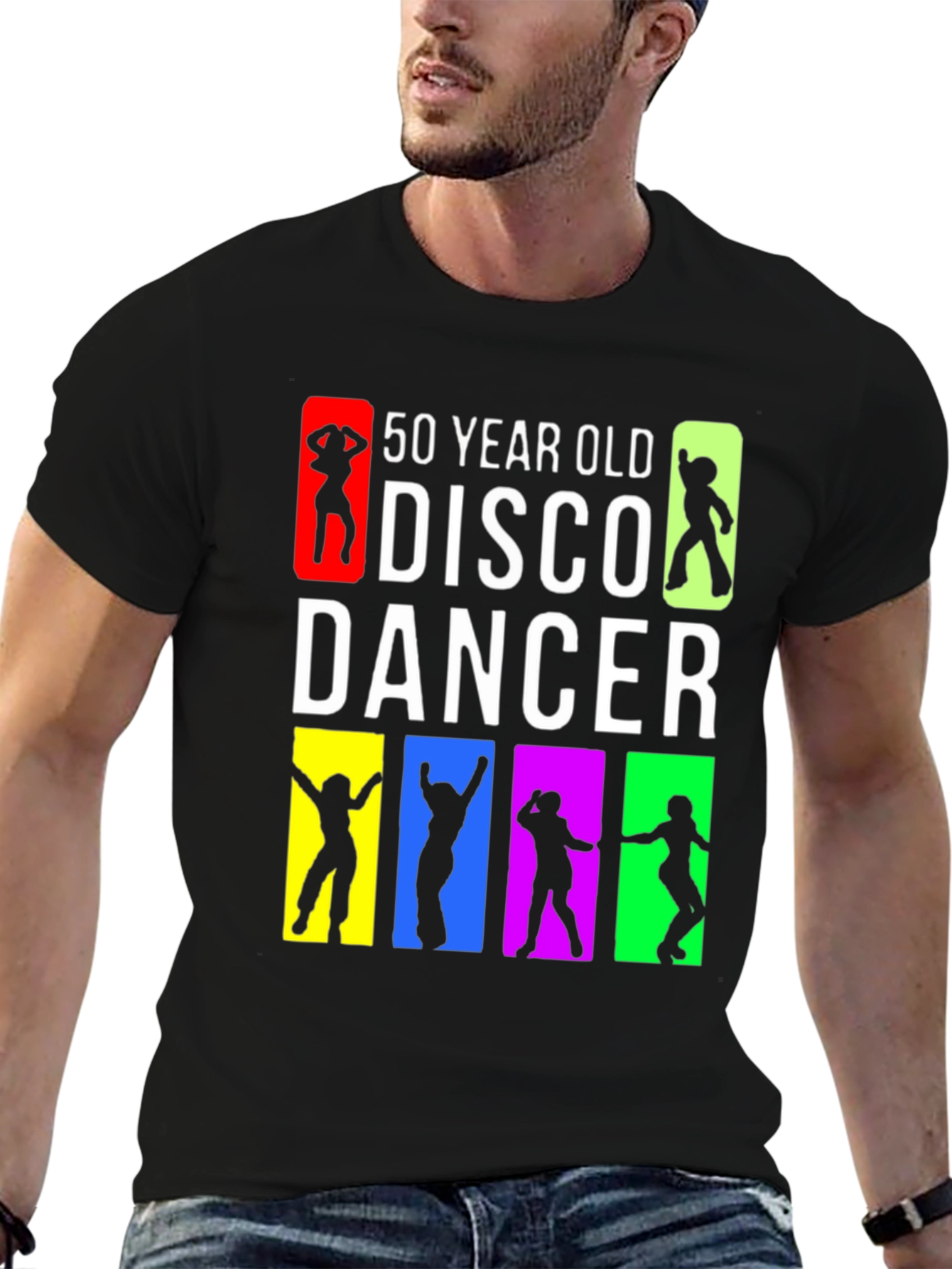 50 Year Old Disco Dancer Black T-Shirt