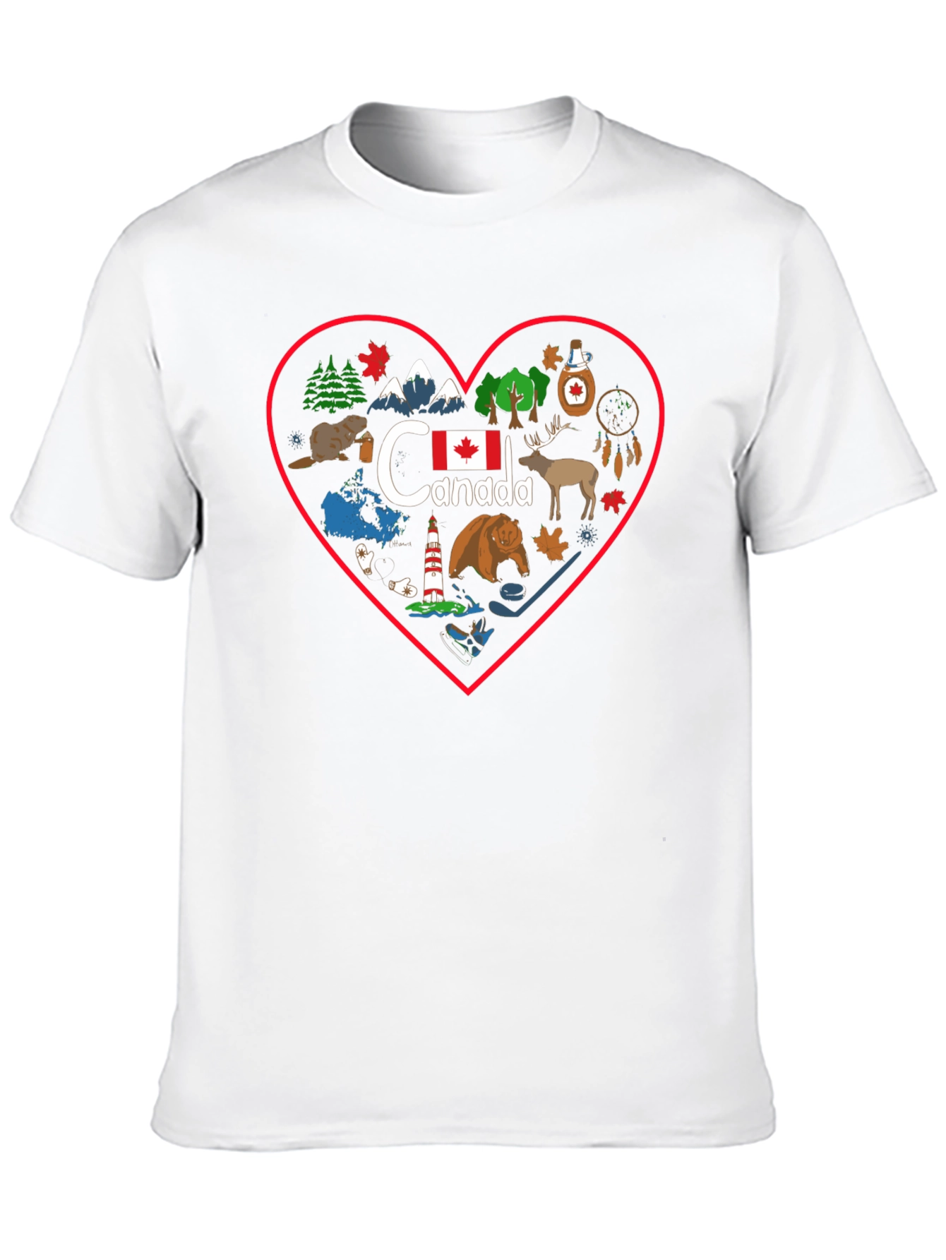 Canada Love Heart T-Shirt Black