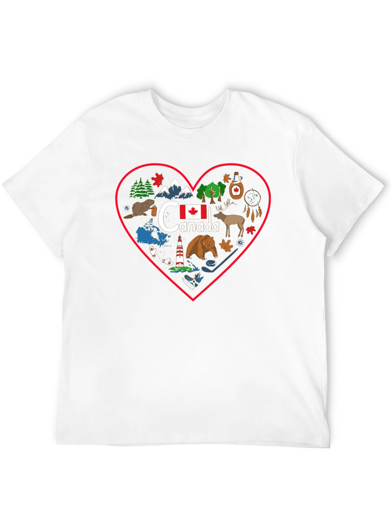 Canada Love Heart T-Shirt Black
