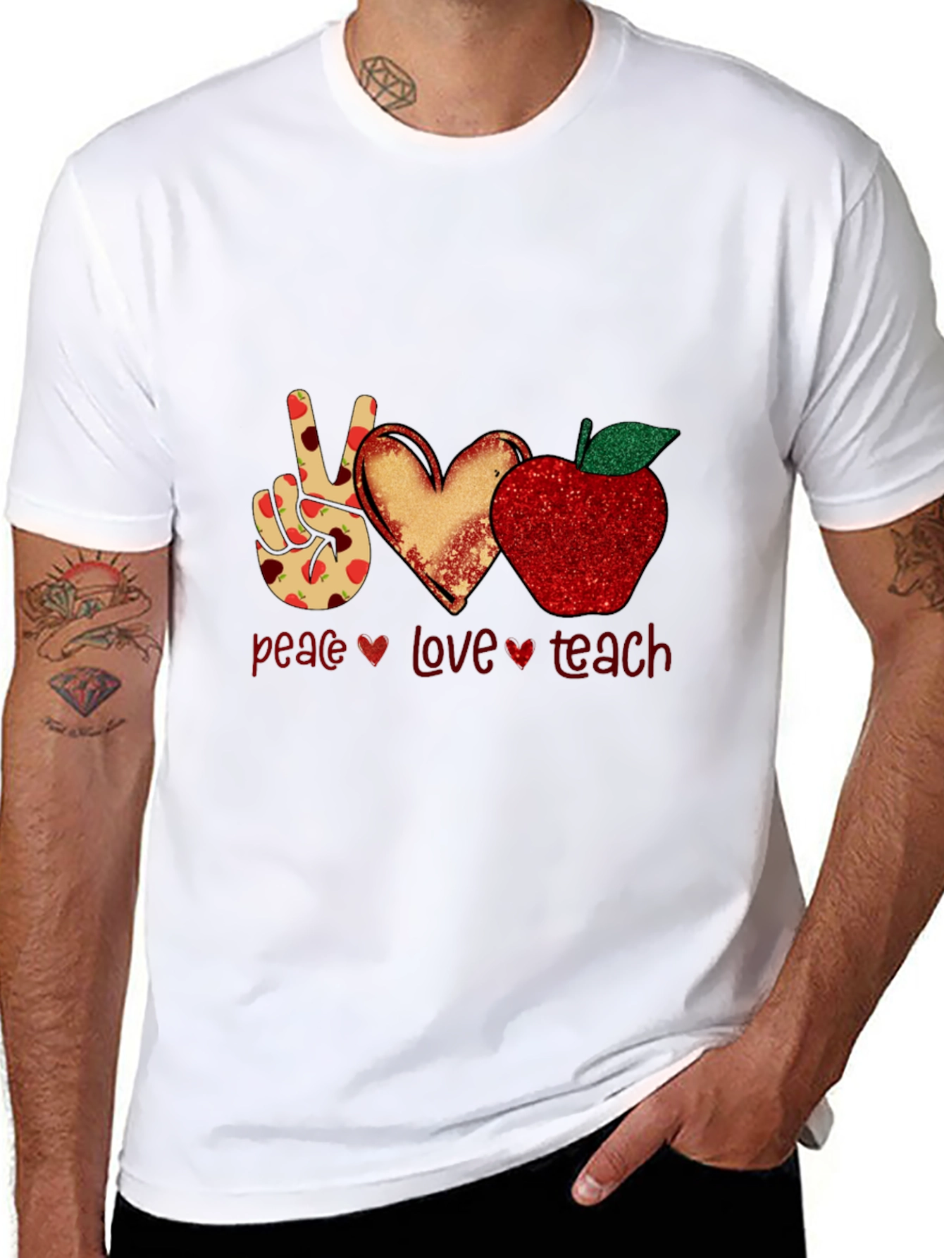 Peace Love Teach Graphic Tee