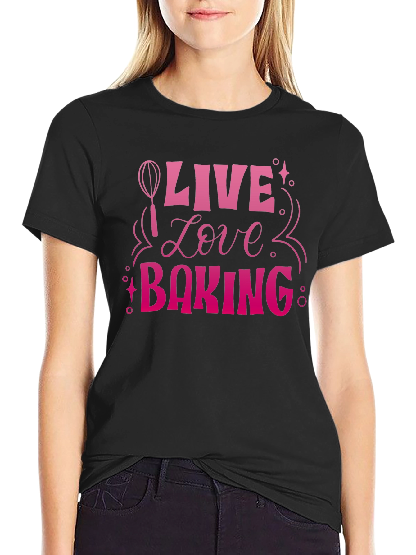Live Love Baking Graphic Tee - Black