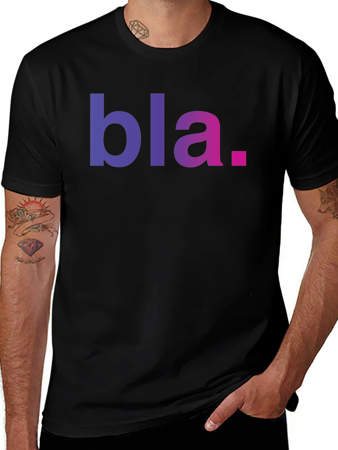 Bla Graphic Tee - Black Casual T-Shirt