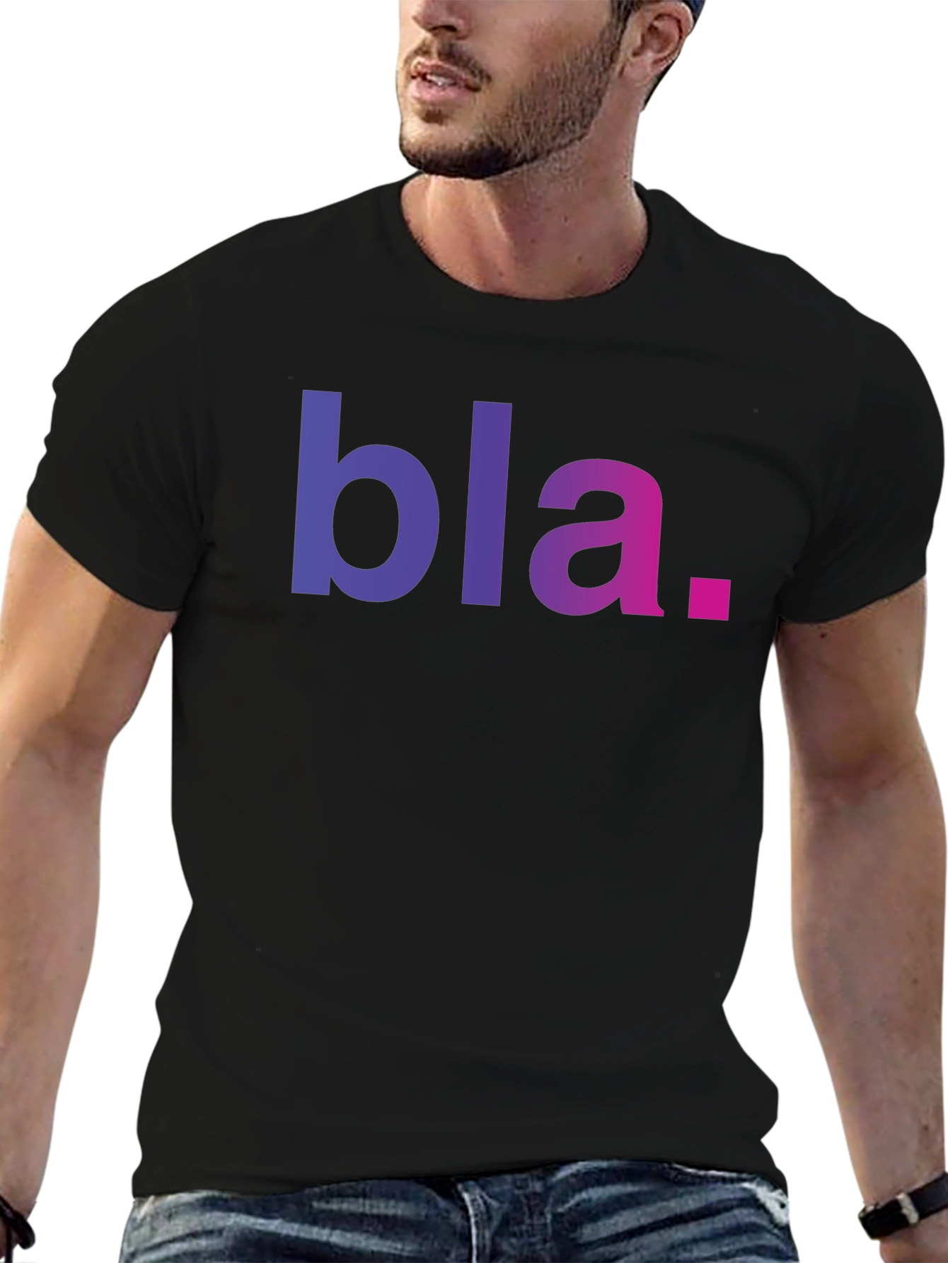 Bla Graphic Tee - Black Casual T-Shirt