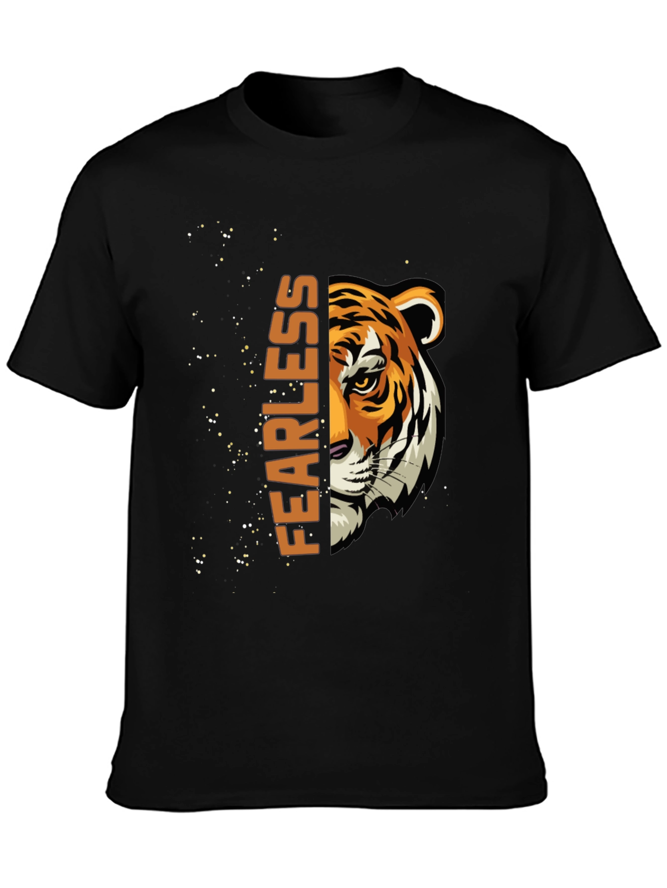 Fearless Tiger Graphic T-Shirt - Black Cotton Tee