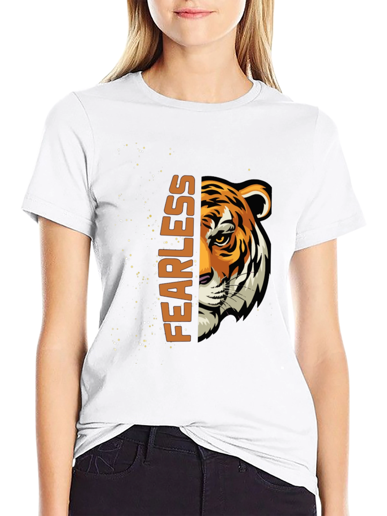 Fearless Tiger Graphic T-Shirt - Black Cotton Tee