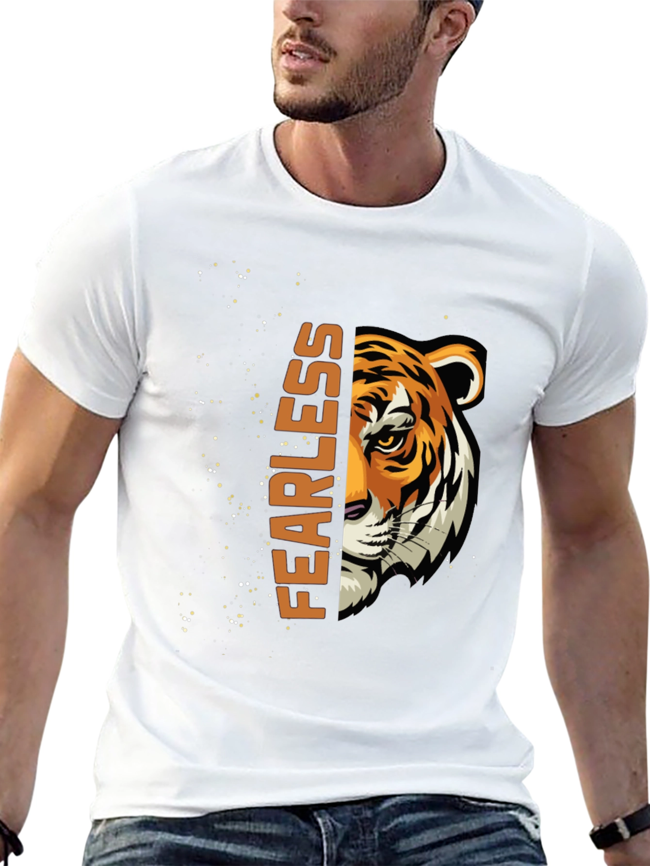 Fearless Tiger Graphic T-Shirt - Black Cotton Tee