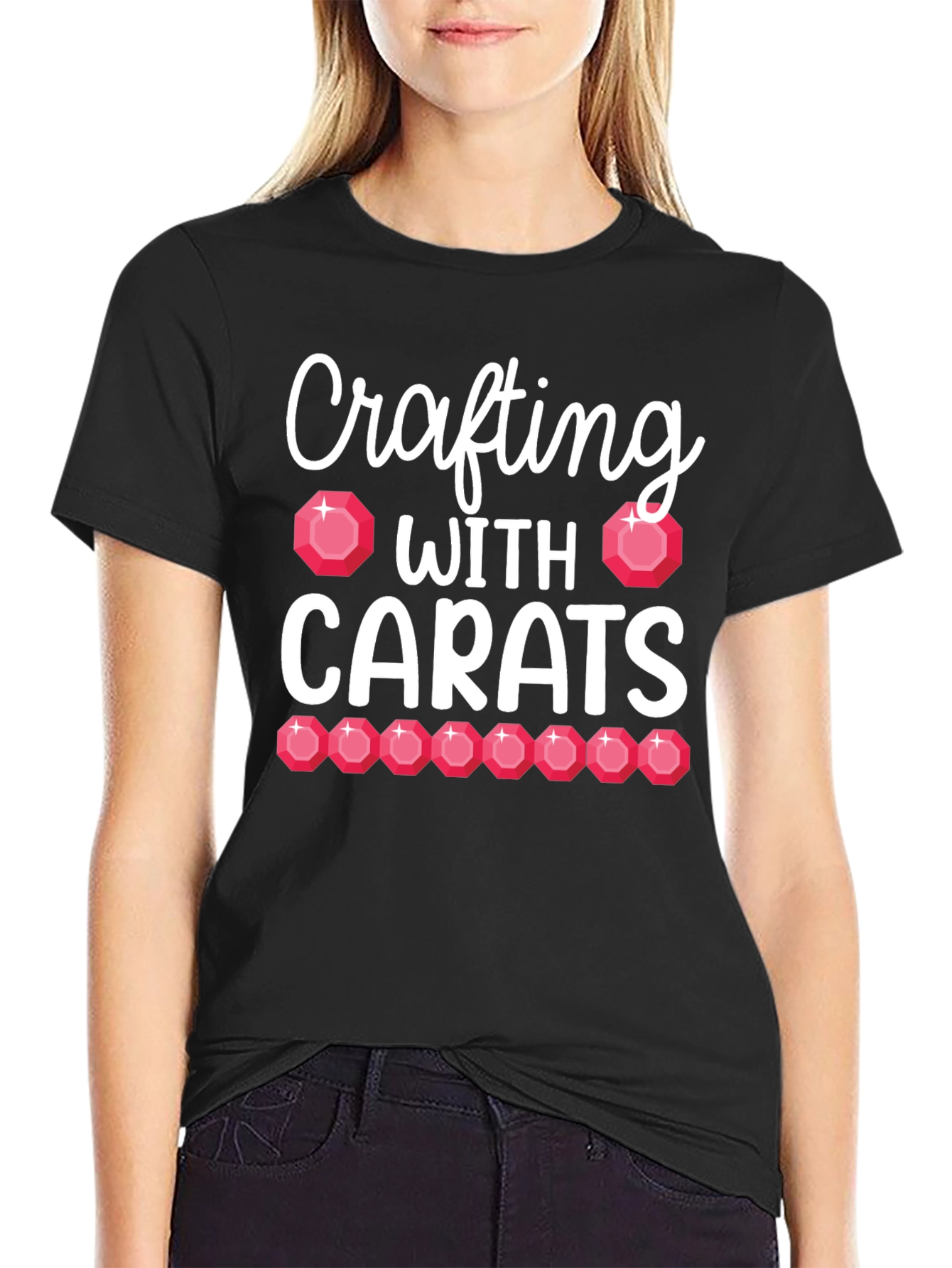 Crafting With Carats Black T-Shirt