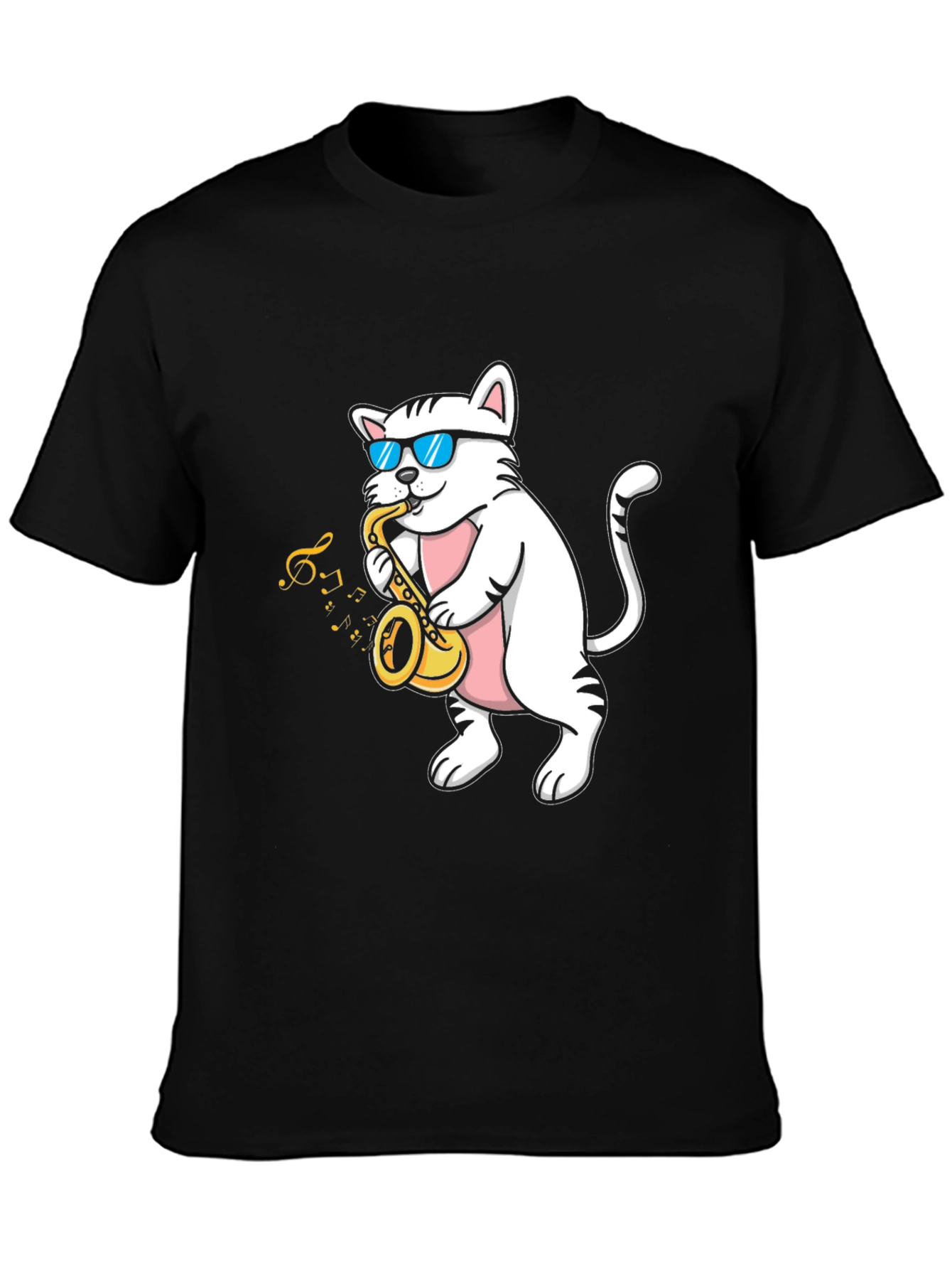 Cool Cat Saxophone T-Shirt - Musician Tee