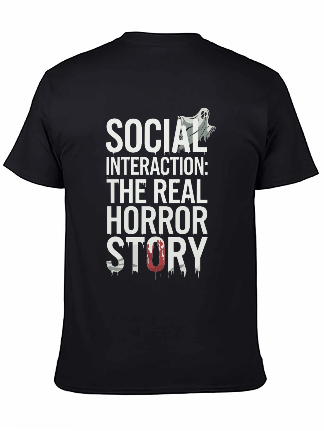 Social Interaction Horror Story Black T-Shirt