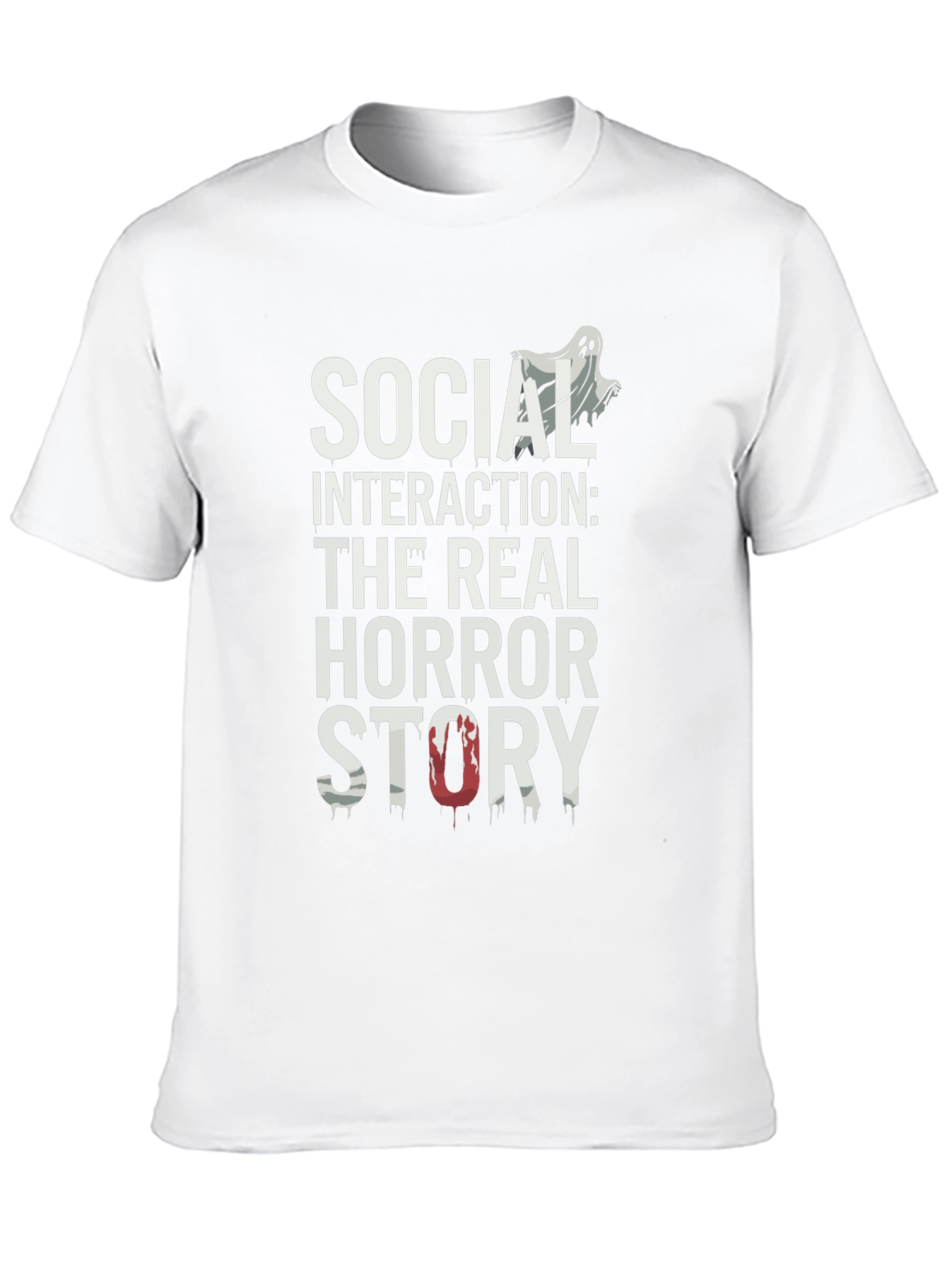 Social Interaction Horror Story Black T-Shirt
