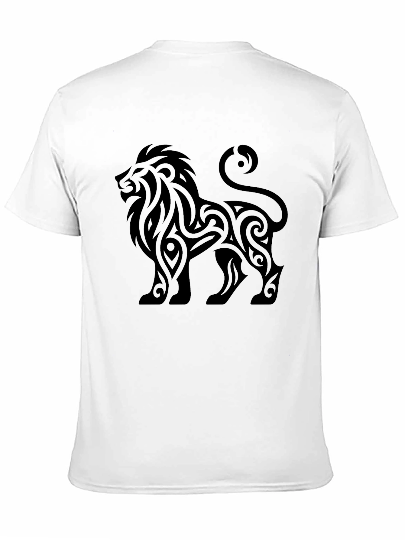 Lion Tribal Graphic T-Shirt - Black