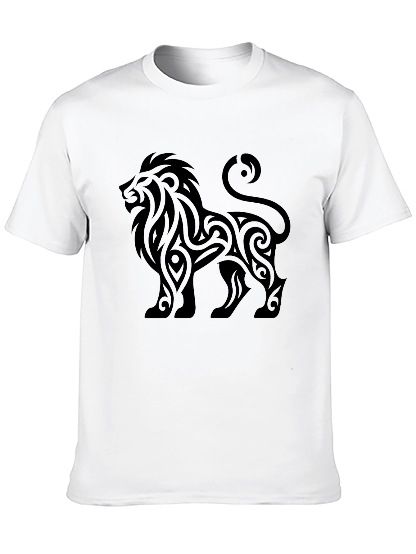 Lion Tribal Graphic T-Shirt - Black