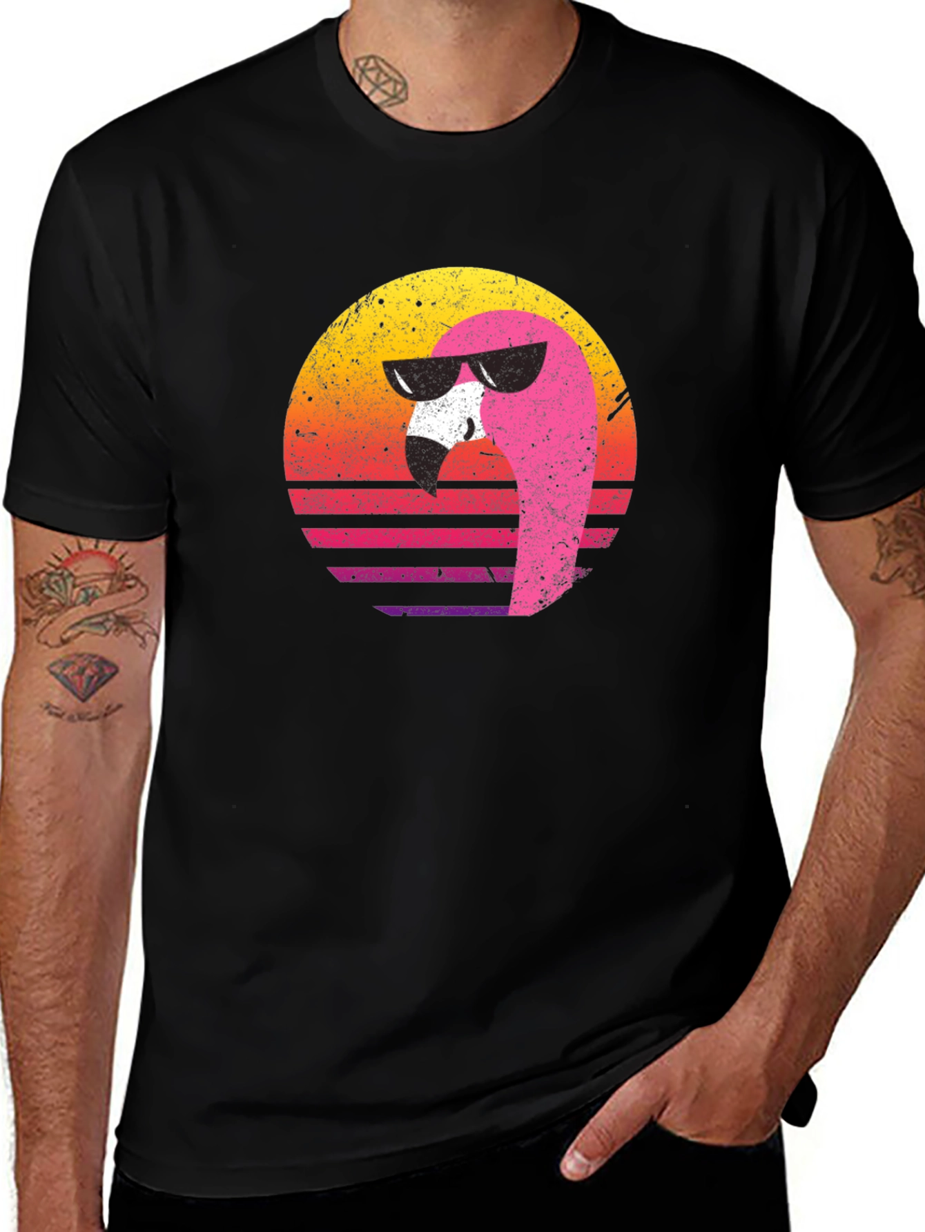 Retro Flamingo Graphic Tee - Cool Summer Vibes