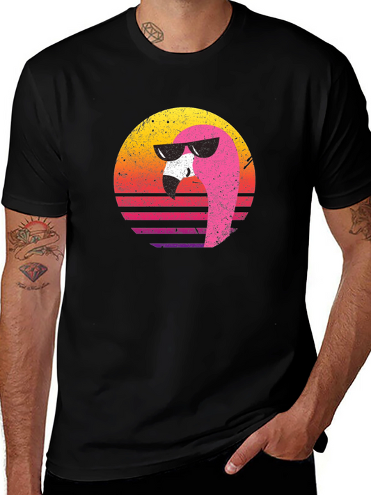 Retro Flamingo Graphic Tee - Cool Summer Vibes