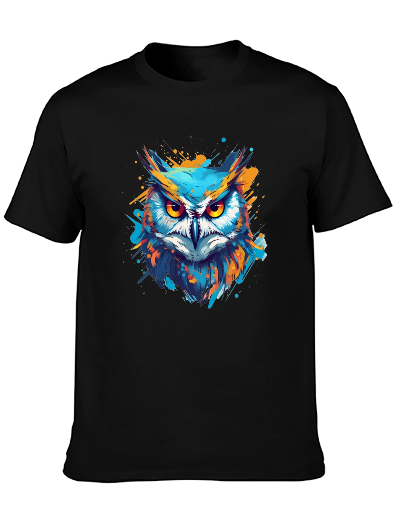 Stylish Owl Graphic Black T-Shirt