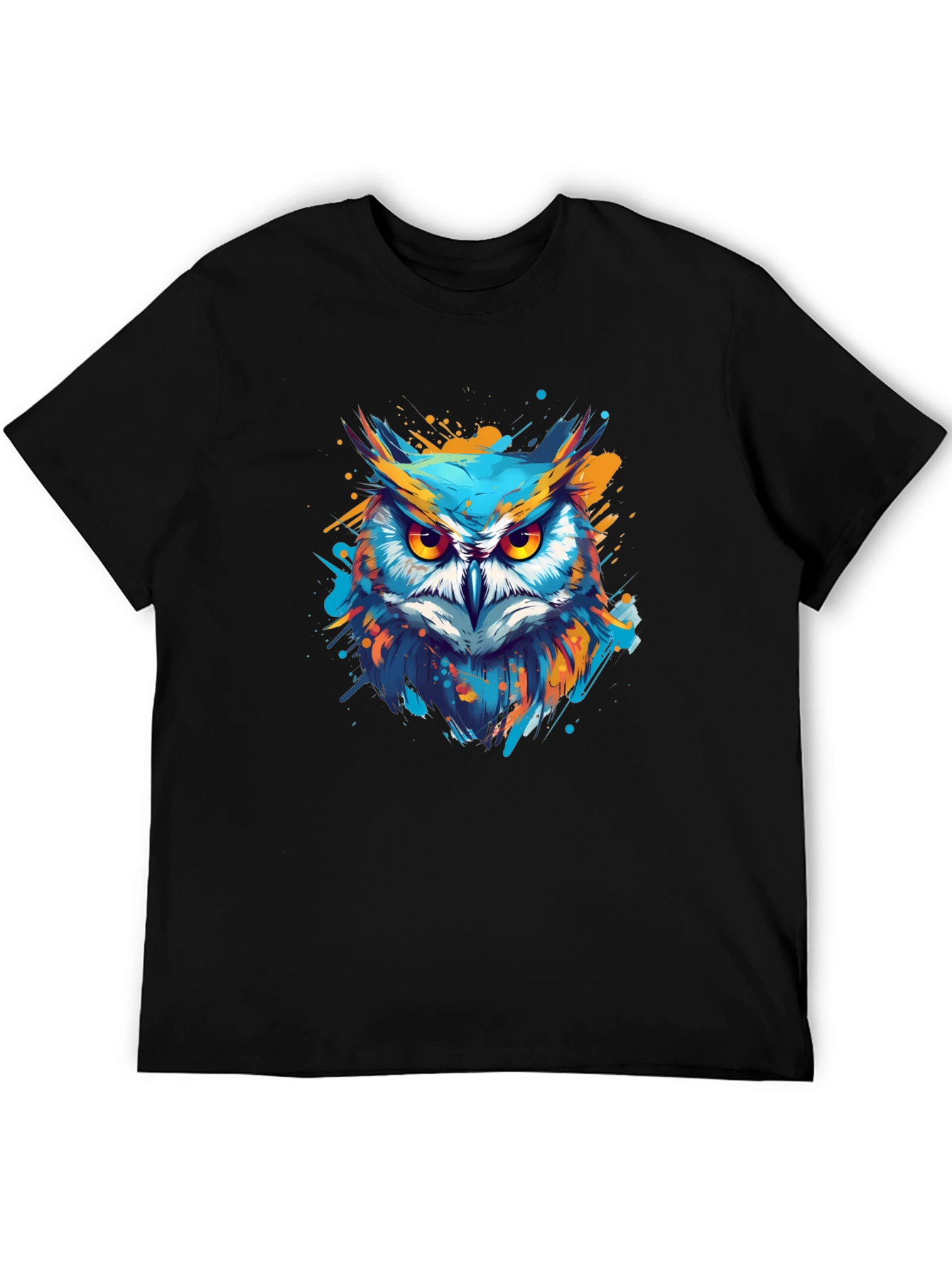 Stylish Owl Graphic Black T-Shirt