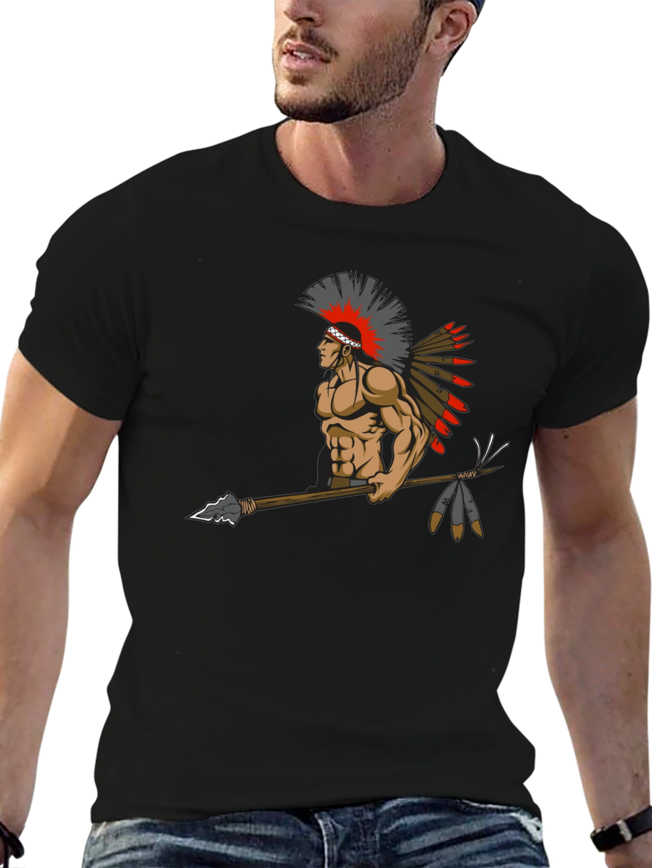 Warrior Graphic Tee - Native American Inspired