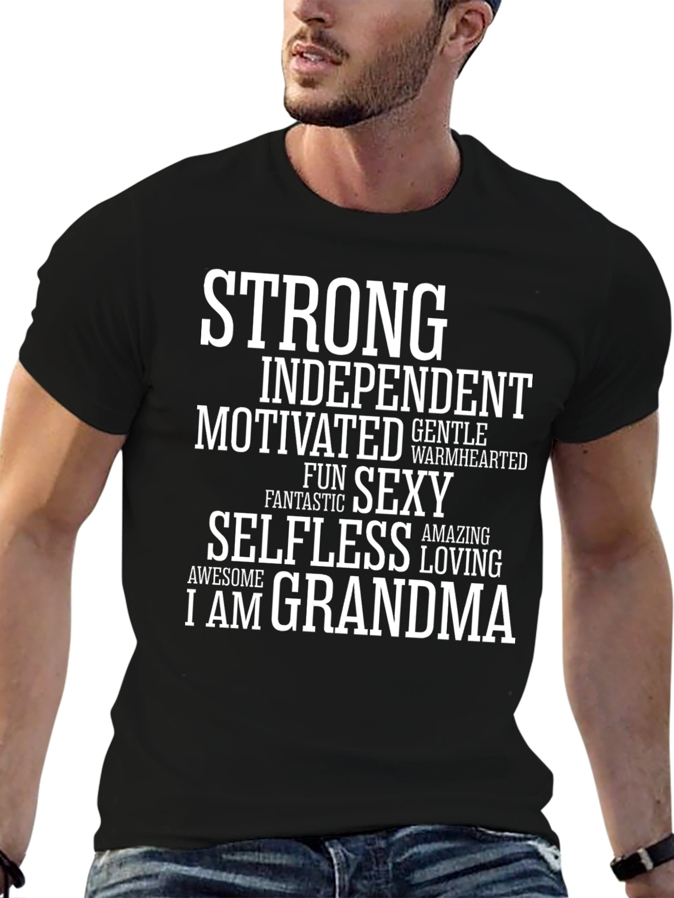 Strong Grandma T-Shirt - Black