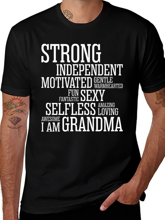 Strong Grandma T-Shirt - Black