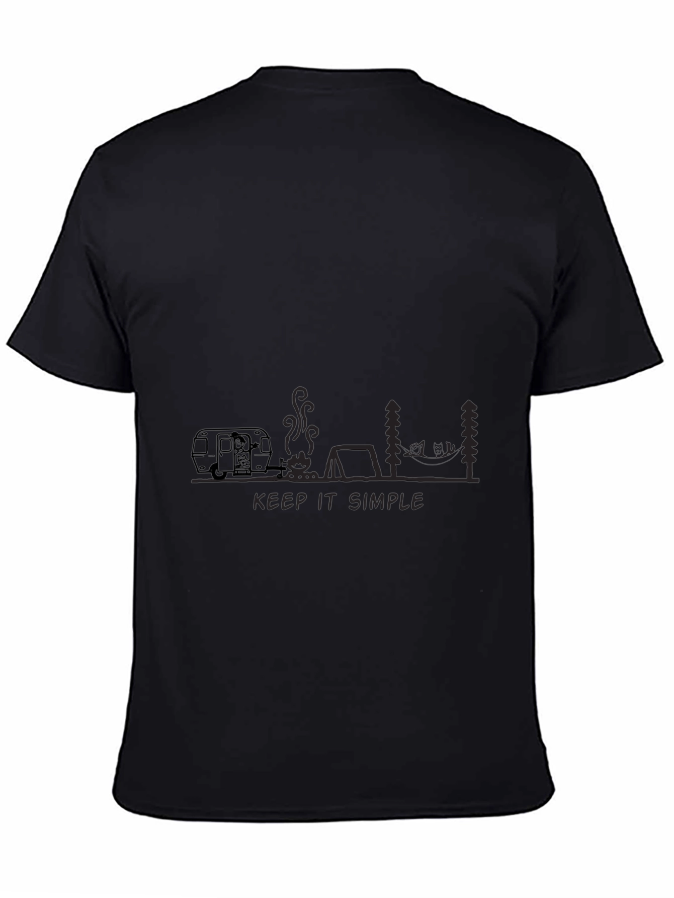 Keep It Simple Camping Graphic Tee - Black