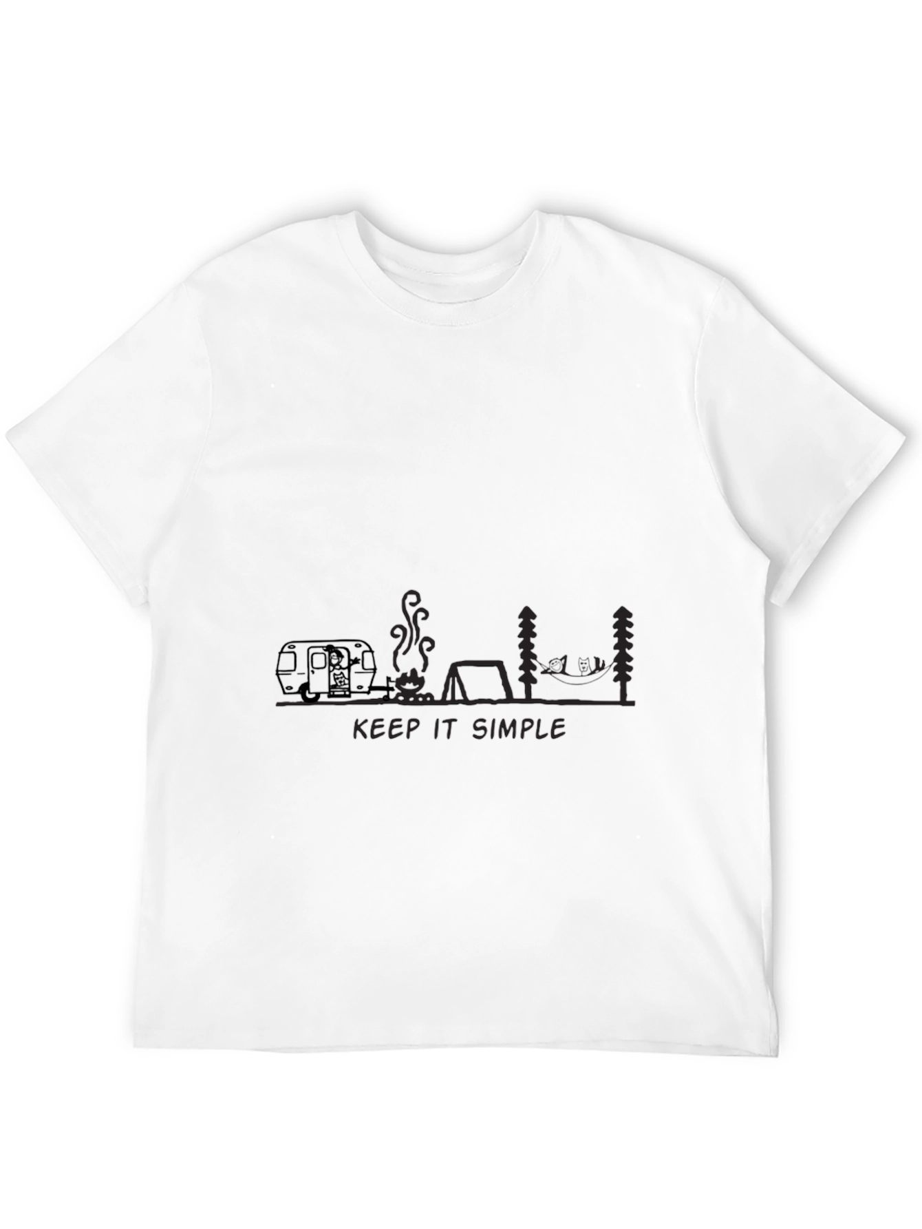 Keep It Simple Camping Graphic Tee - Black