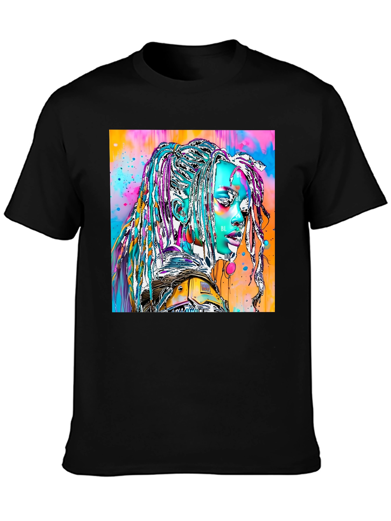 Vibrant Futuristic Graphic Print Tee
