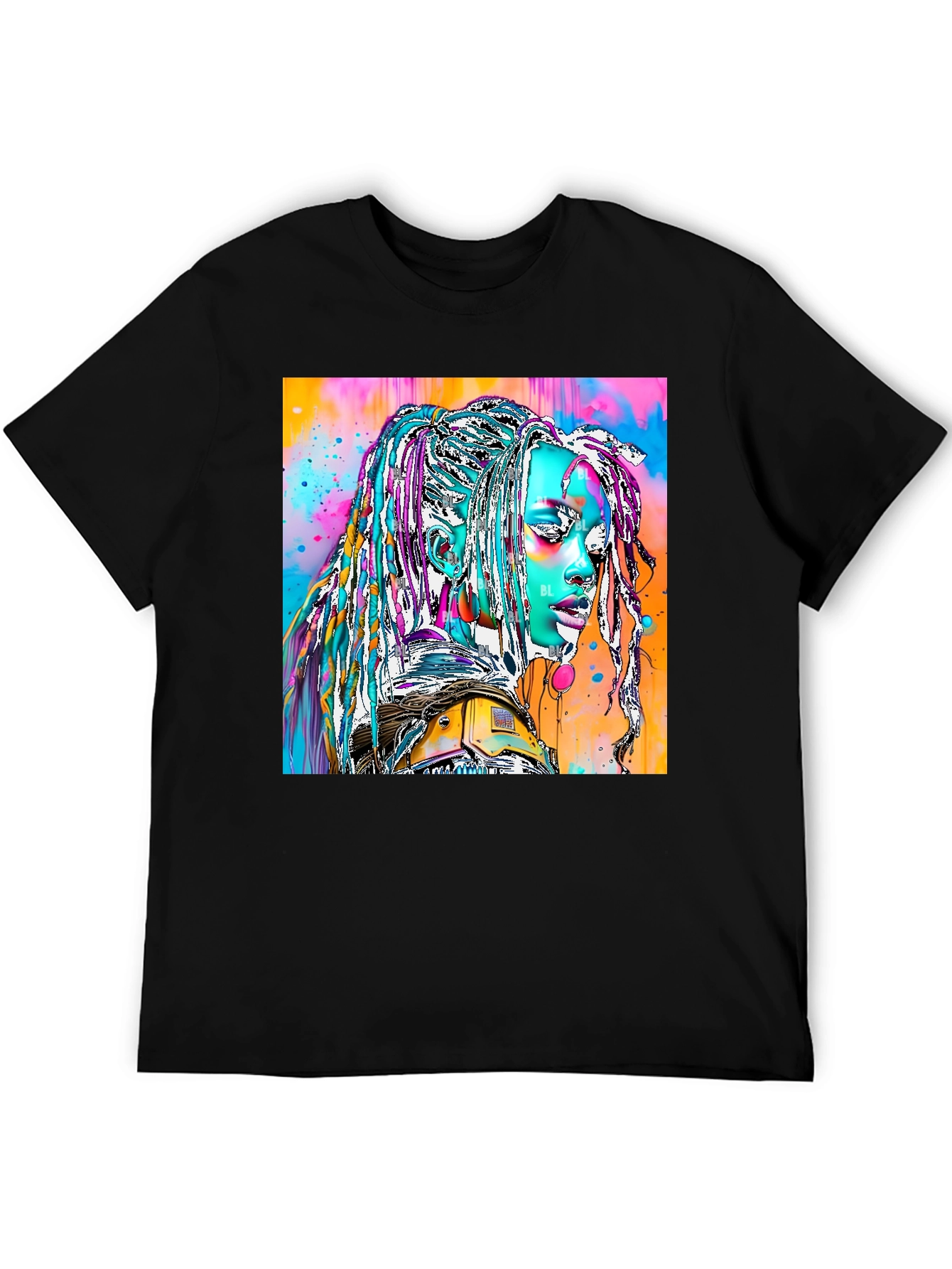 Vibrant Futuristic Graphic Print Tee