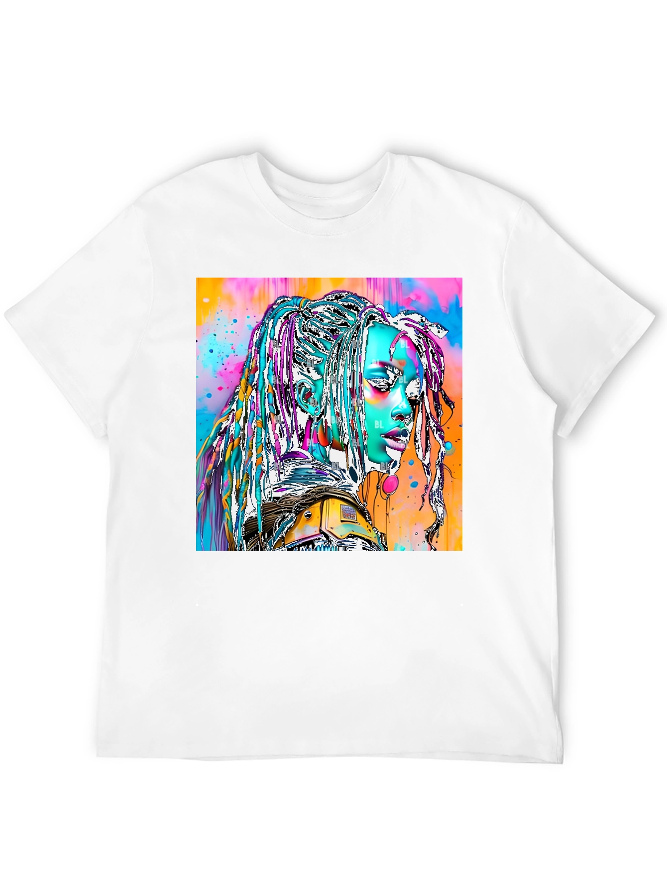 Vibrant Futuristic Graphic Print Tee