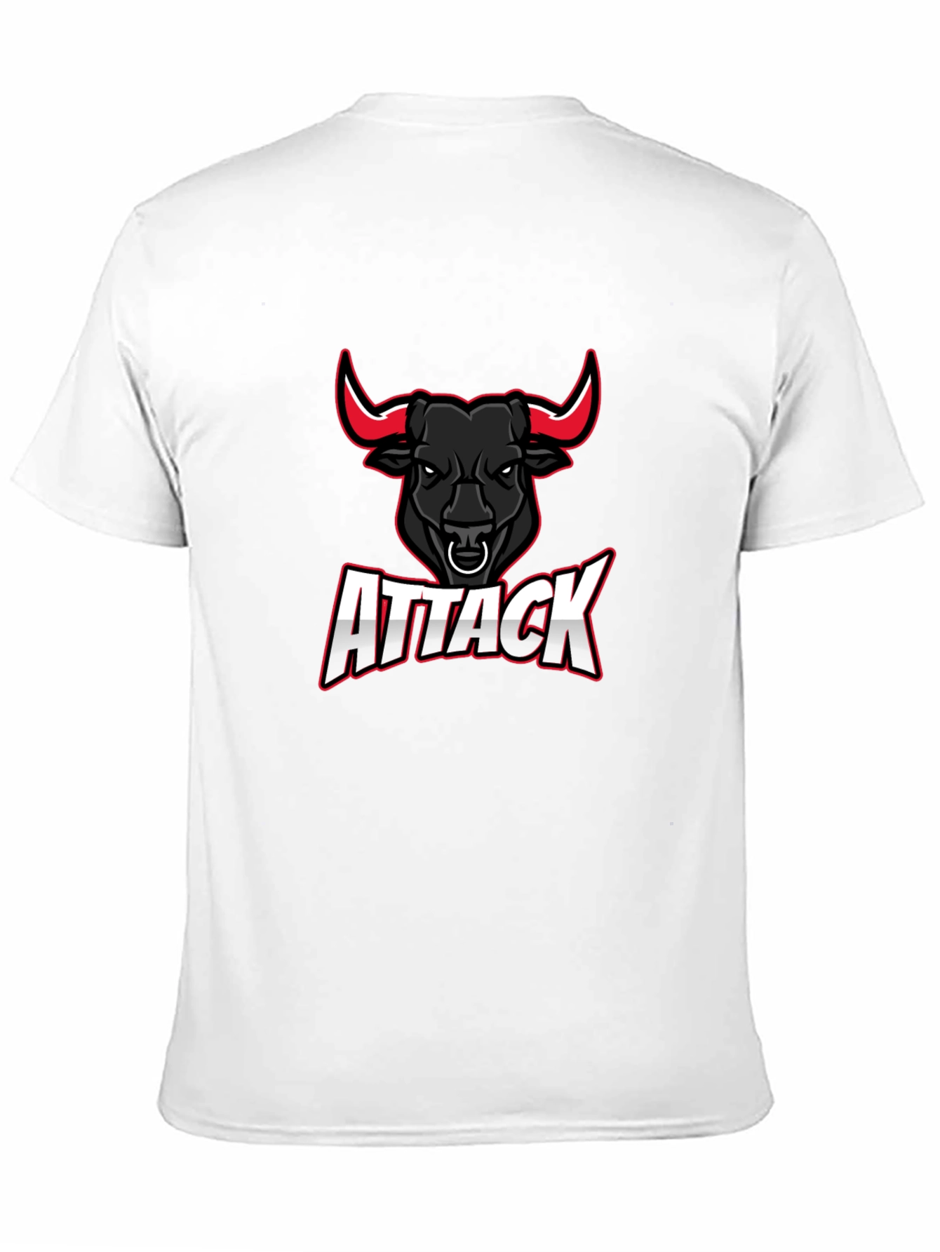 Attack Bull Graphic Tee - Black Cotton T-Shirt