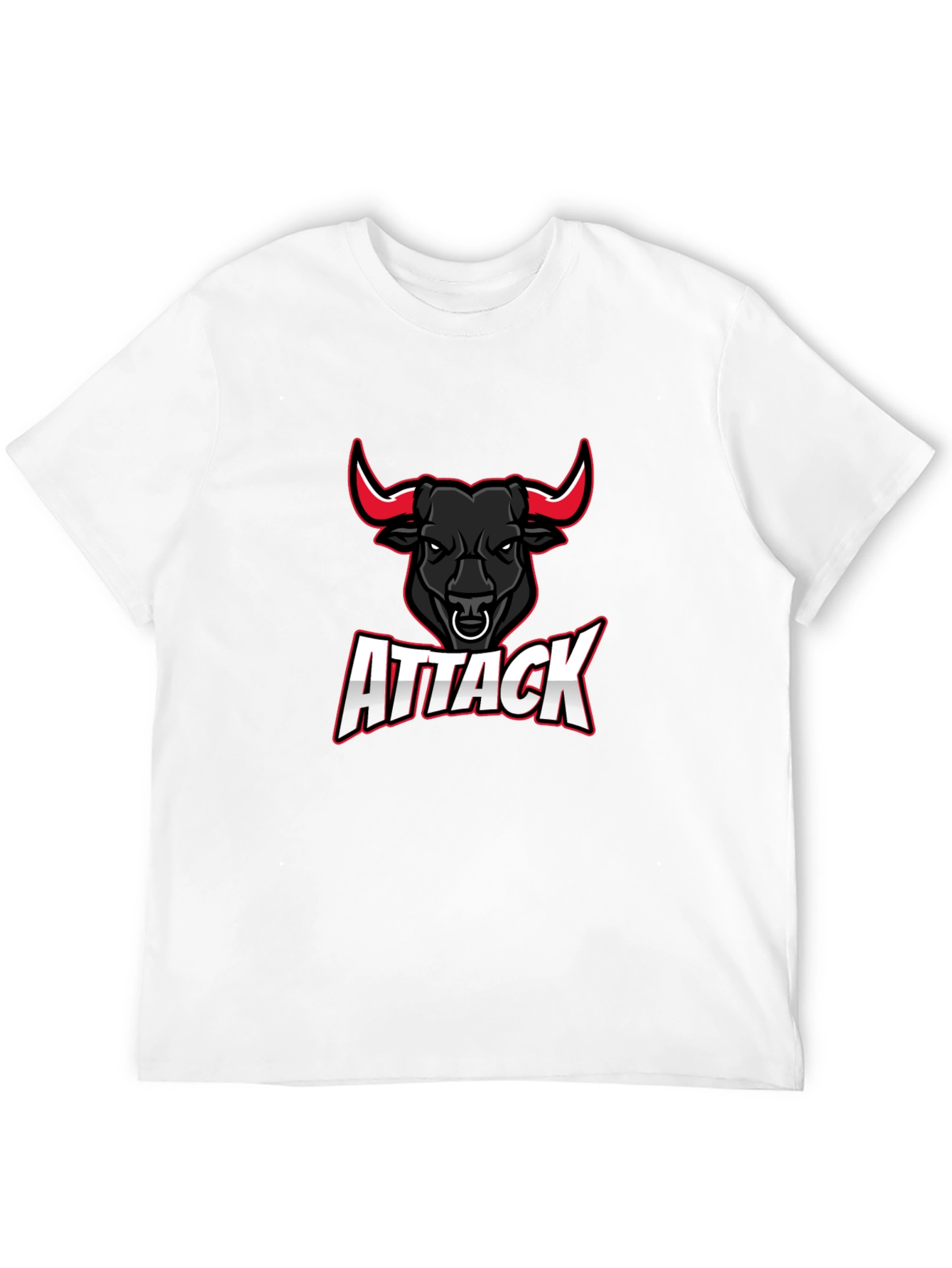 Attack Bull Graphic Tee - Black Cotton T-Shirt