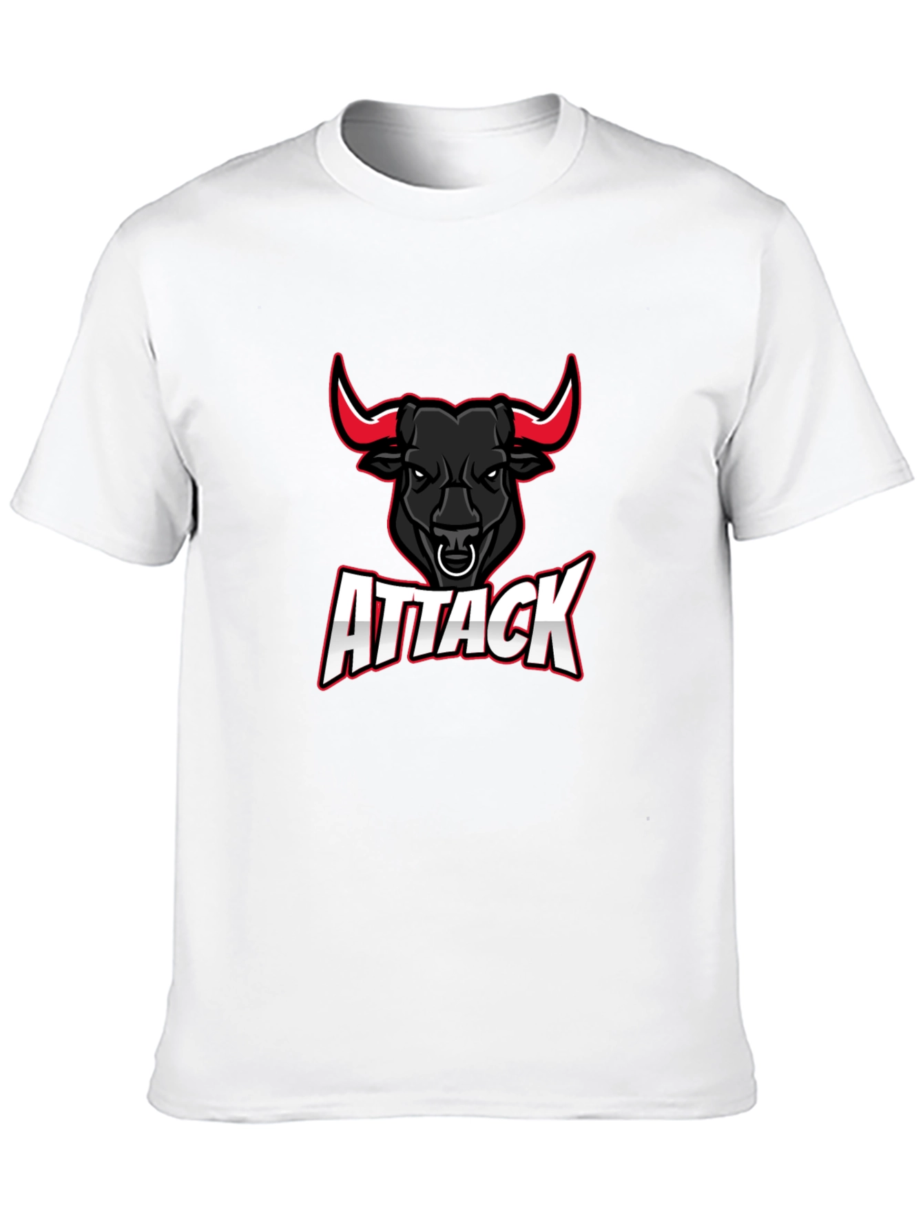 Attack Bull Graphic Tee - Black Cotton T-Shirt