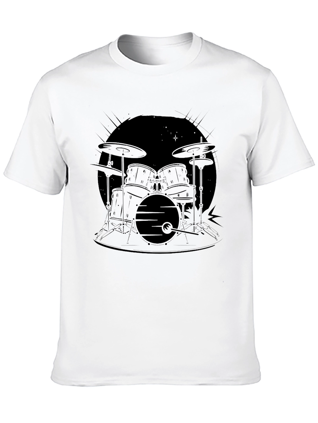 Drum Set Graphic Black T-Shirt