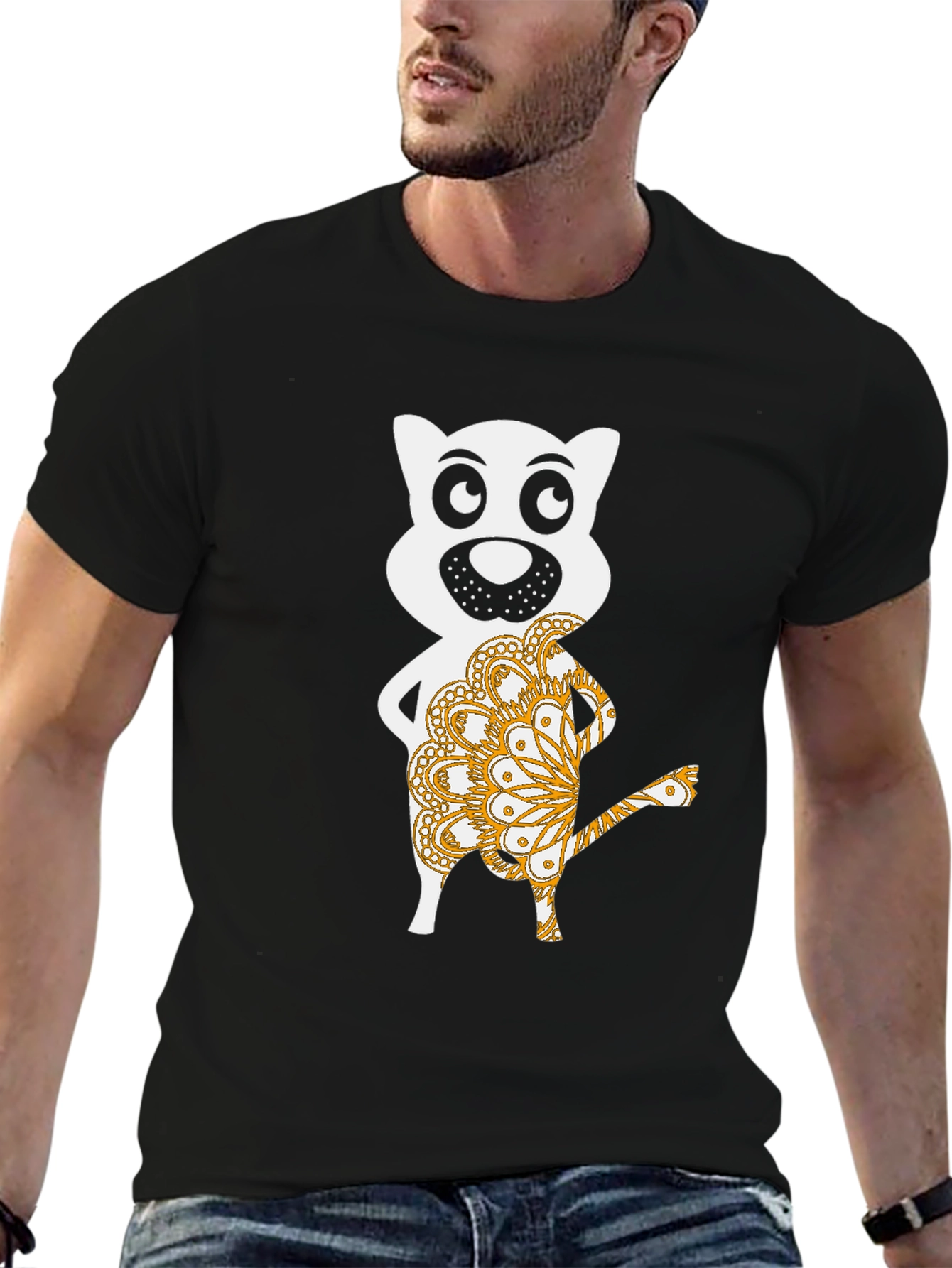 Funky Dog Graphic T-Shirt - Black