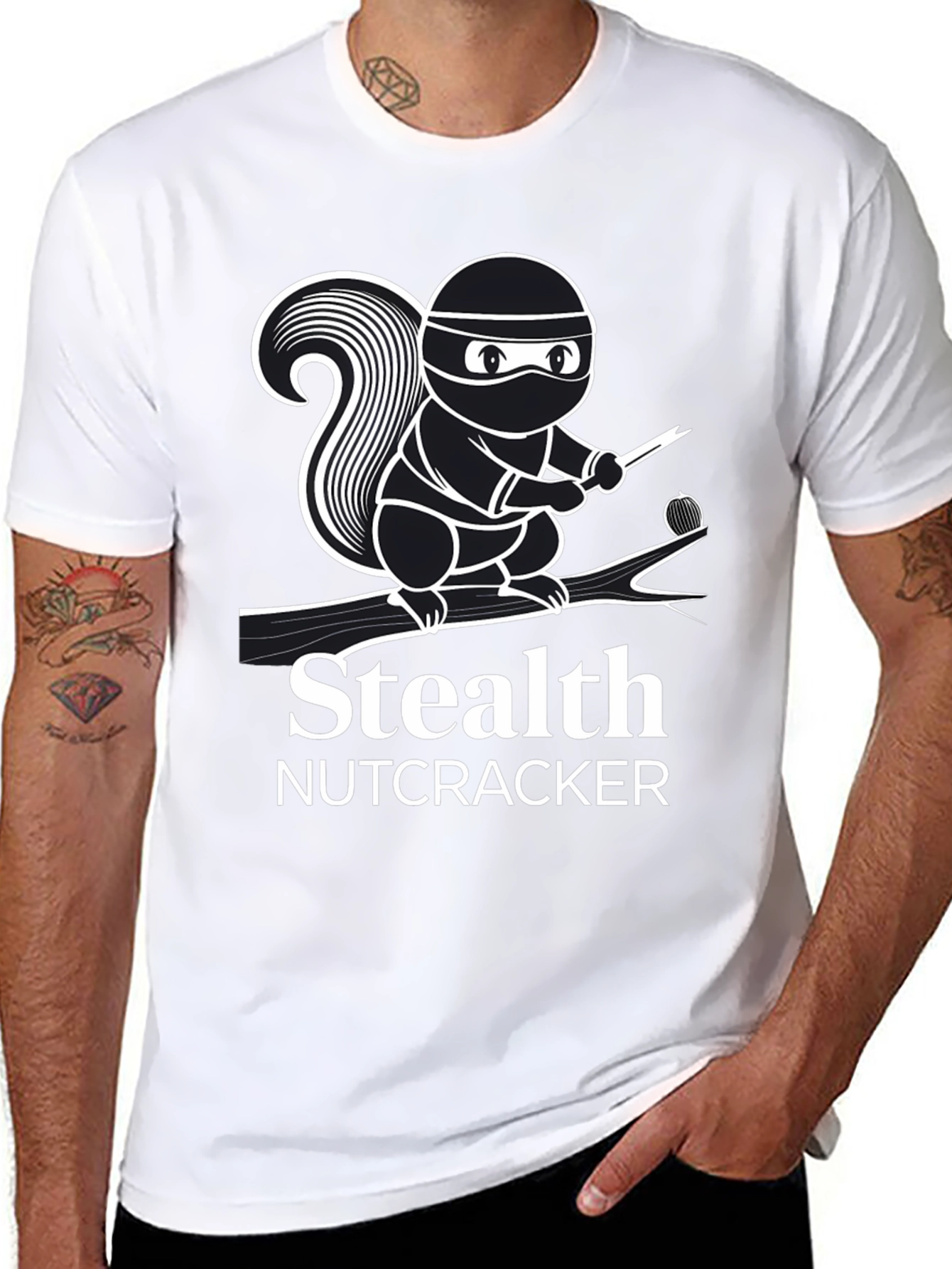 Stealth Nutcracker T-Shirt - Ninja Squirrel Design