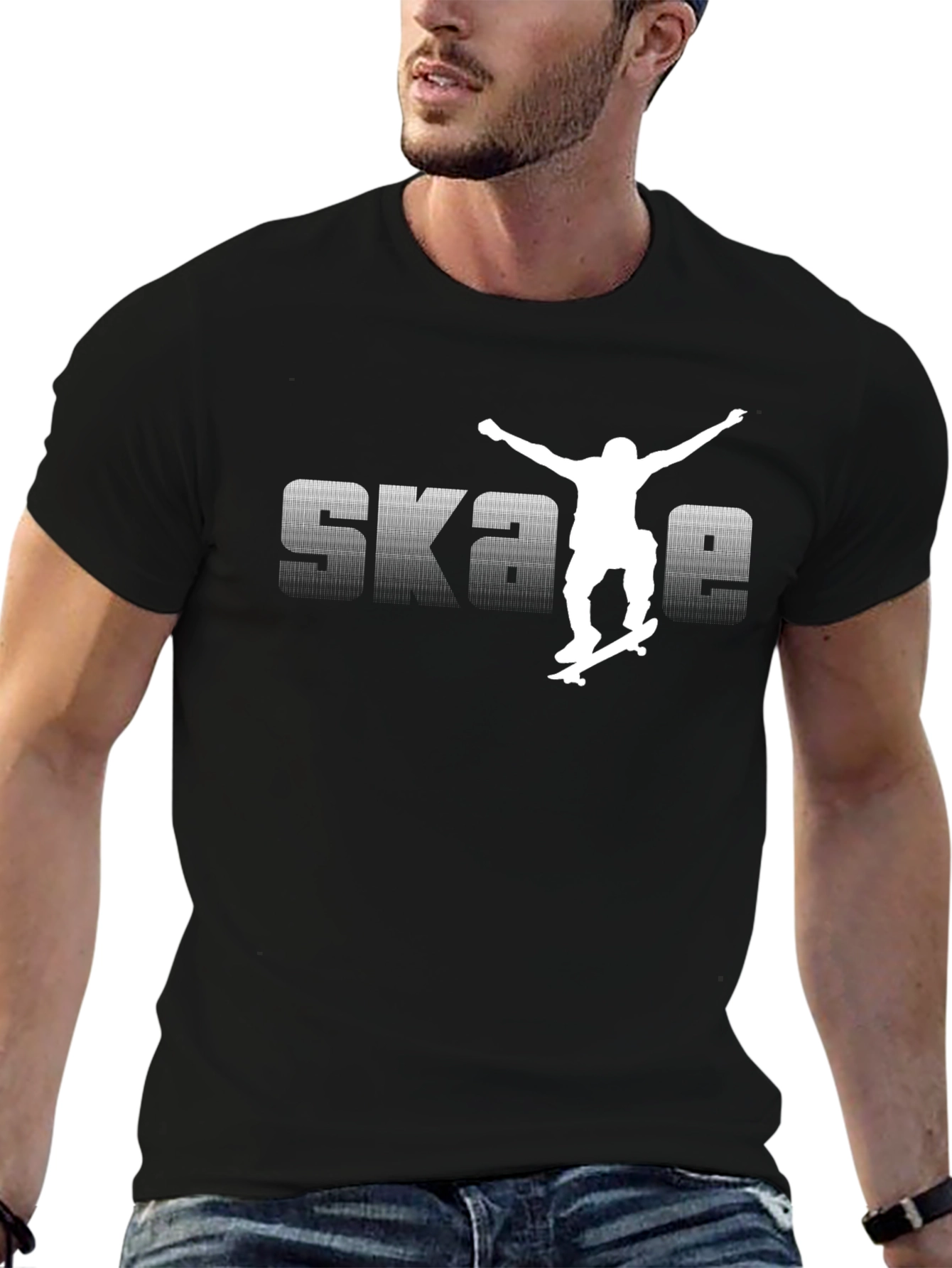 Skateboarding Graphic Black T-Shirt