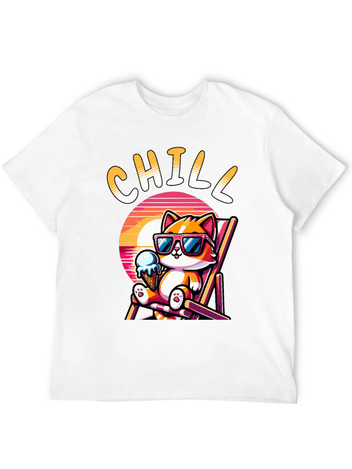 Chill Cat T-Shirt: Relaxed Cartoon Graphic Tee