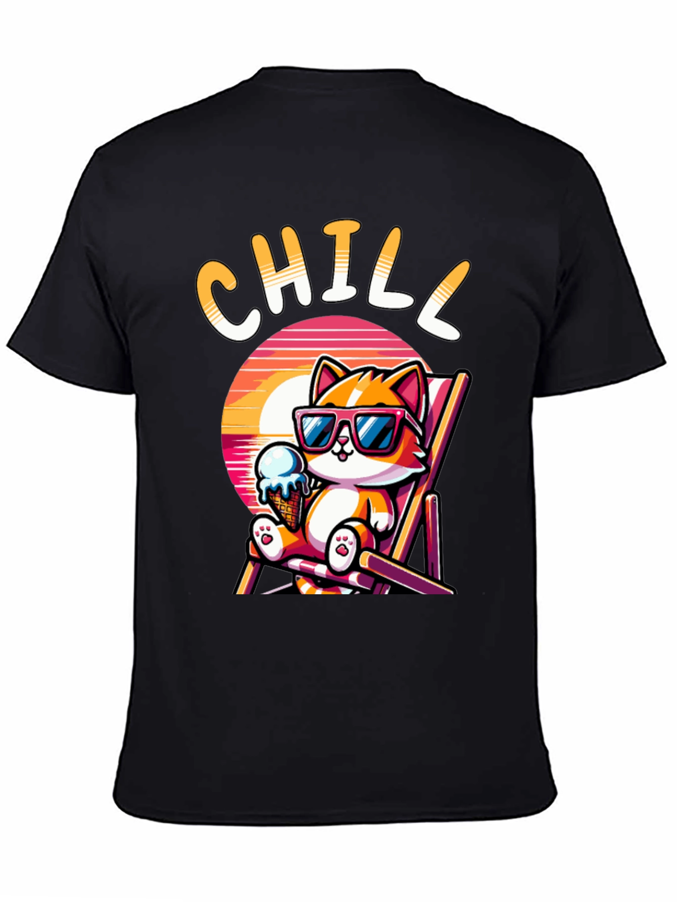 Chill Cat T-Shirt: Relaxed Cartoon Graphic Tee
